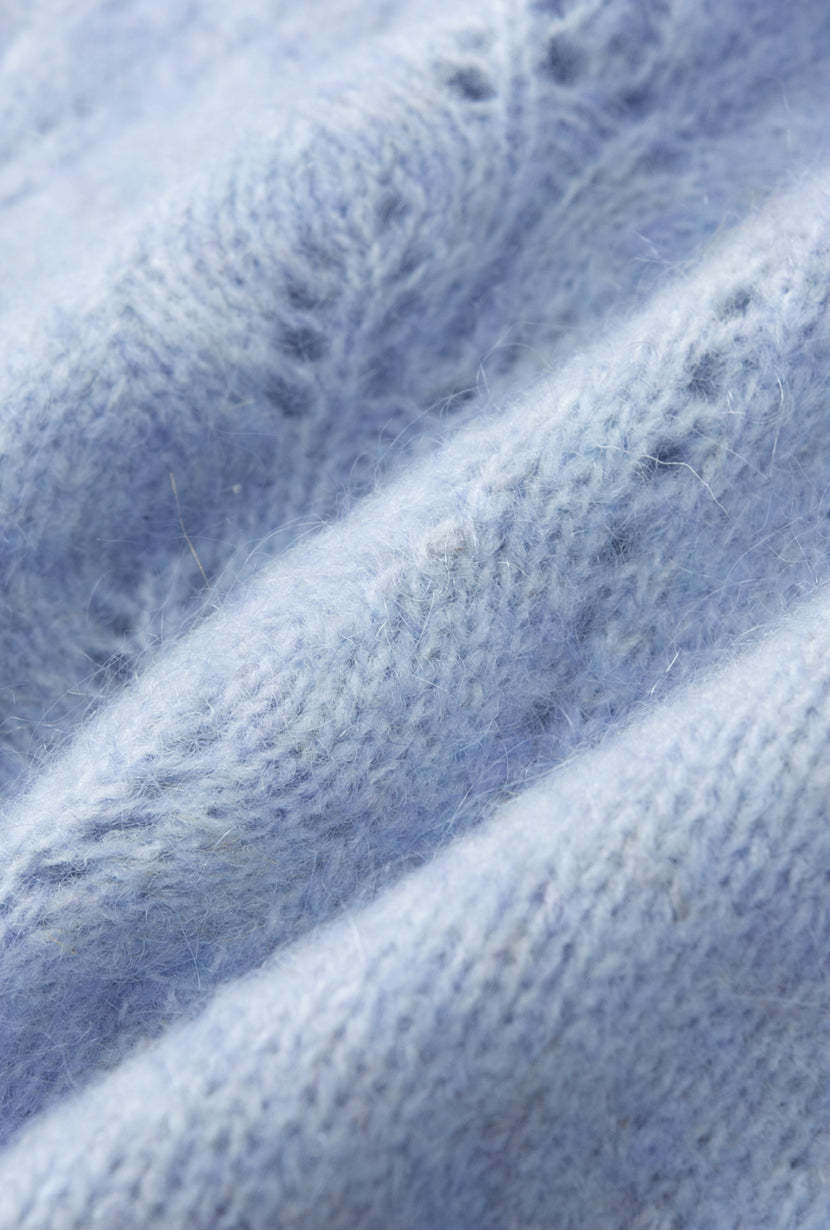 Paisley Mohair Sweater - Dusty Blue
