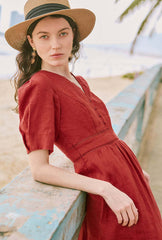 Meryl Linen Dress - Red