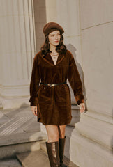 Abby Corduroy Dress - Brown