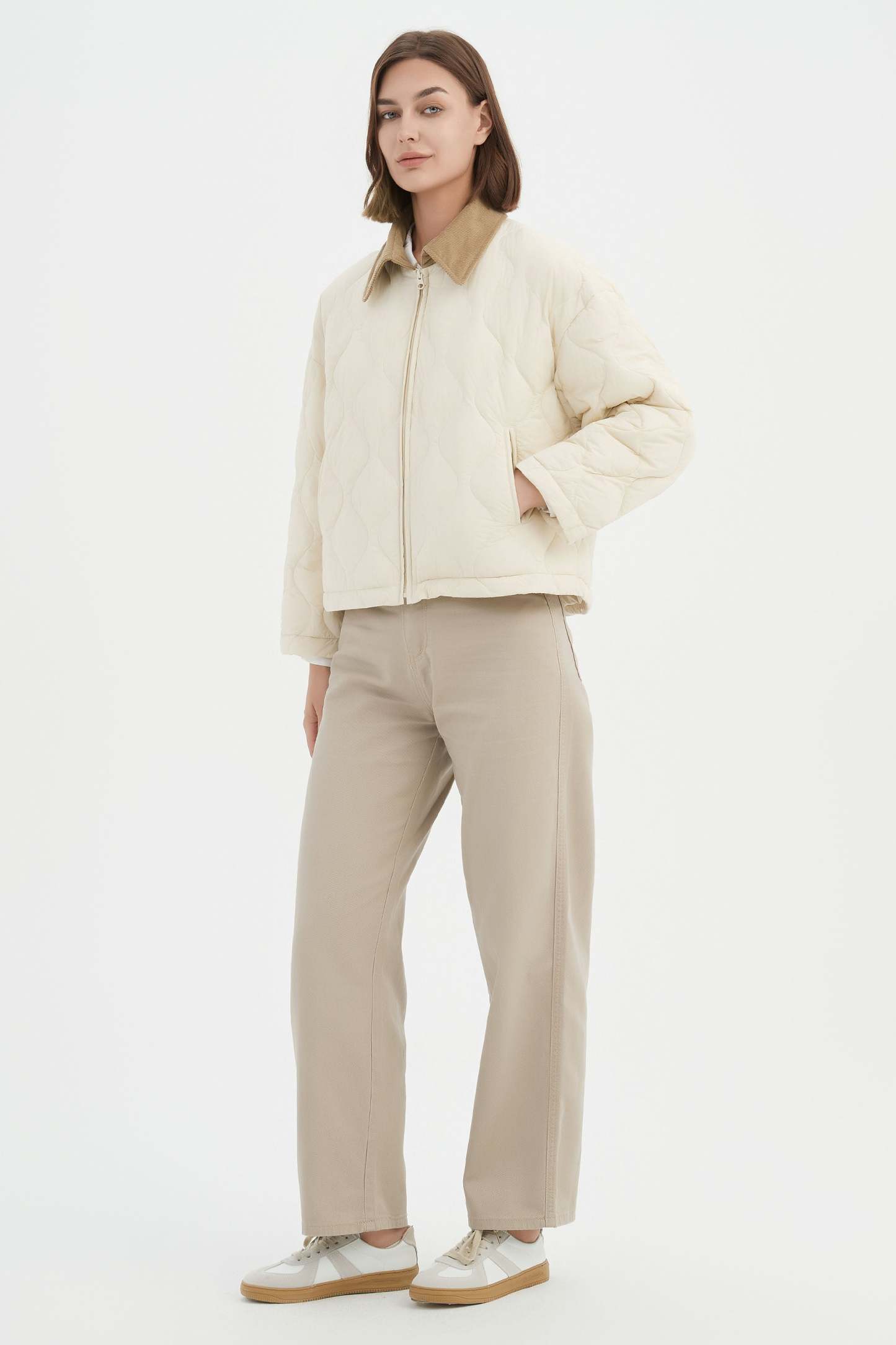 Lightweight Cropped Down Puffer Jacket