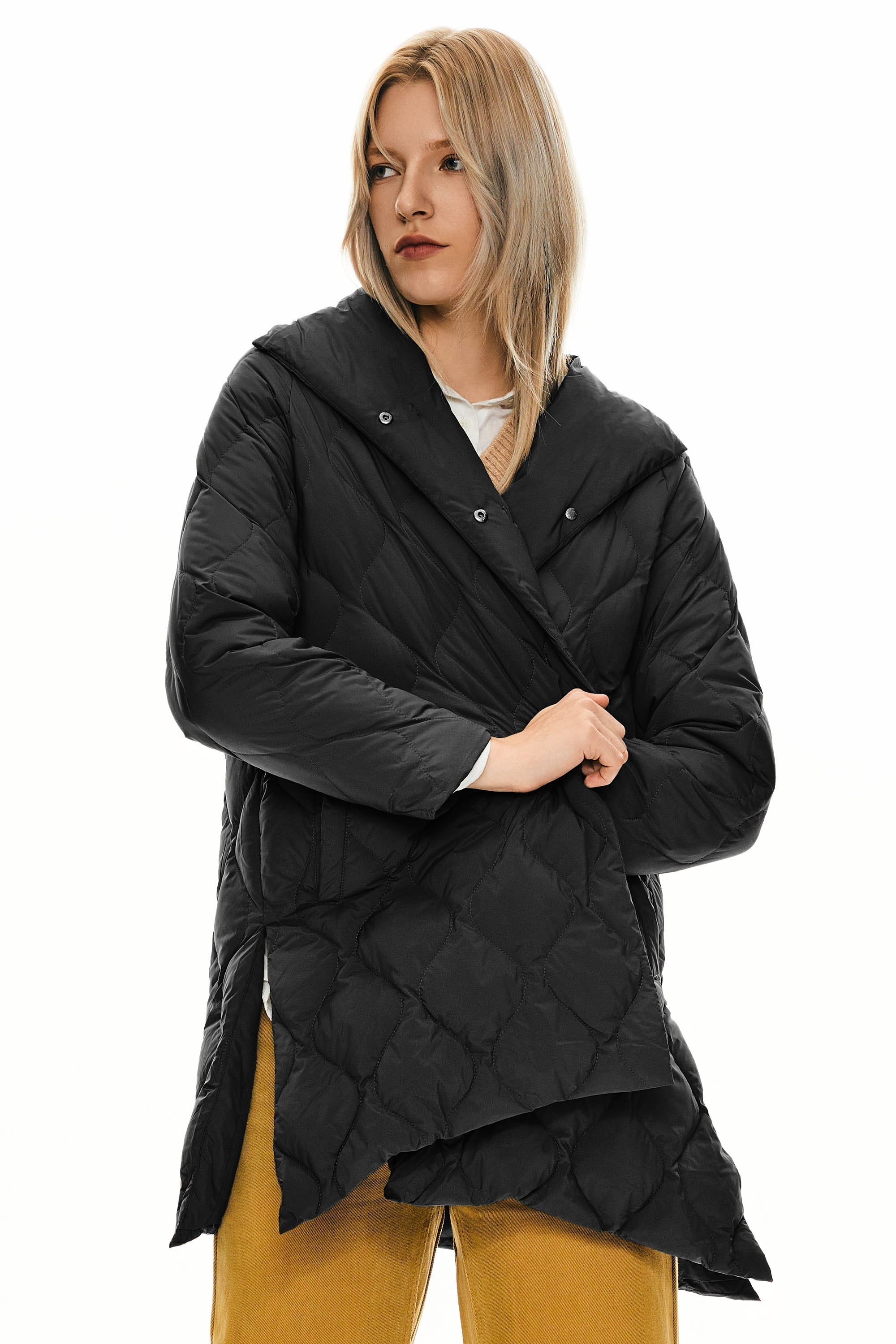 Oversized Quilted Puffer Jacket Lightweight with Pockets