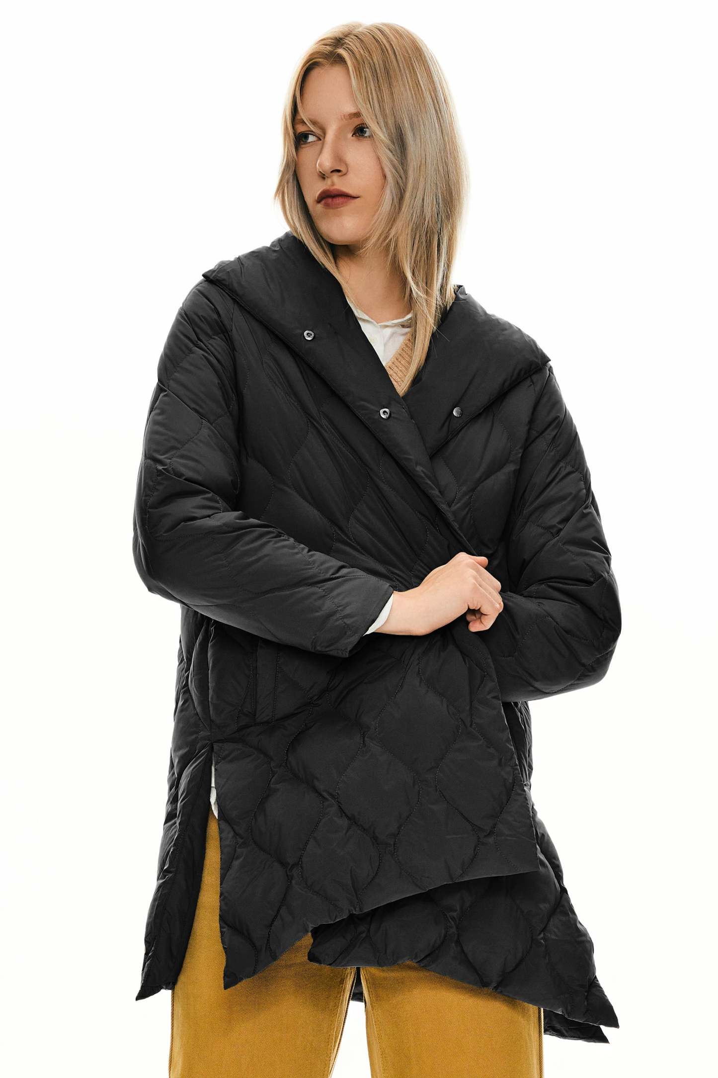 Oversized Quilted Puffer Jacket Lightweight with Pockets