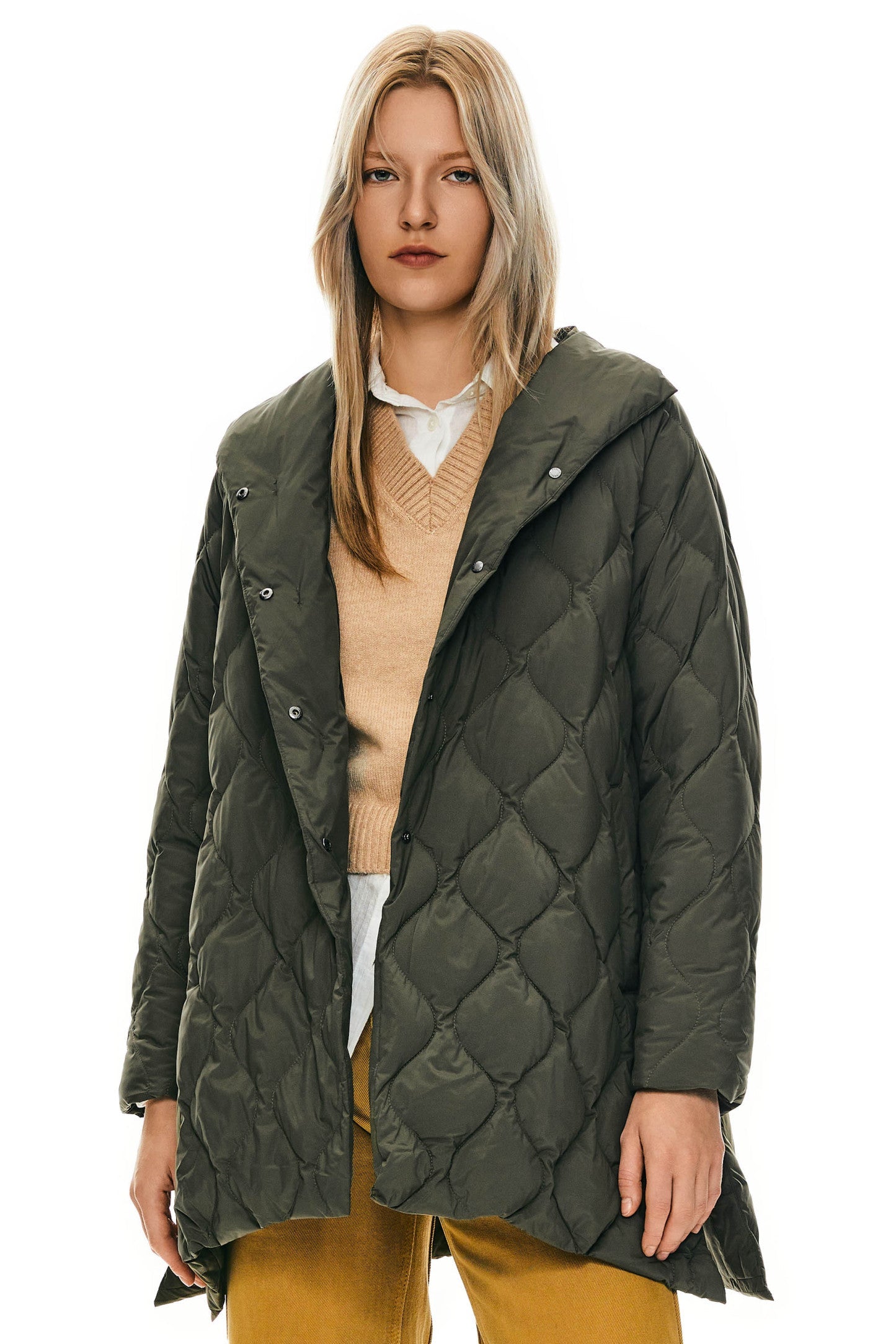 Oversized Quilted Puffer Jacket Lightweight with Pockets