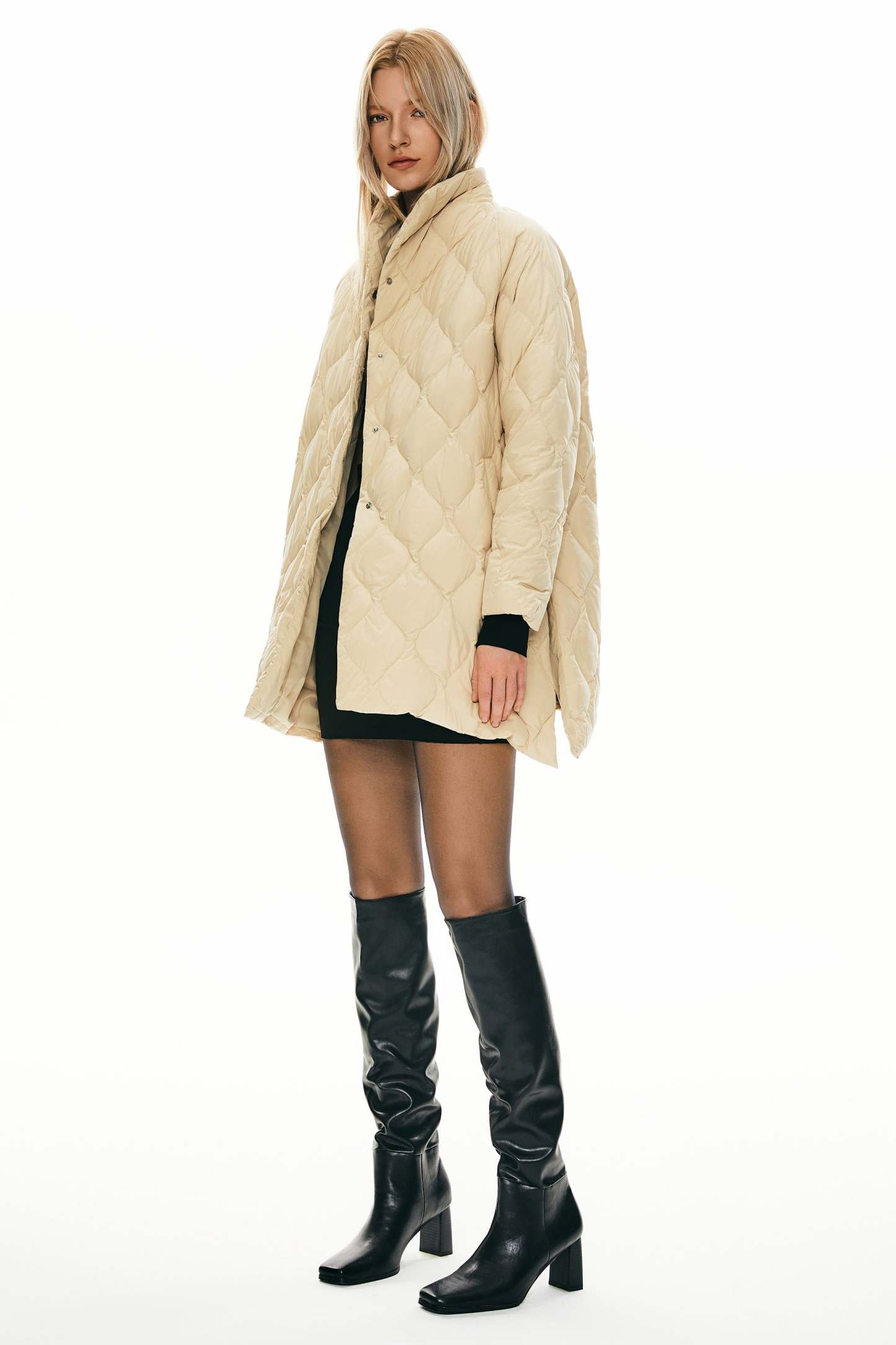 Oversized Quilted Puffer Jacket Lightweight with Pockets