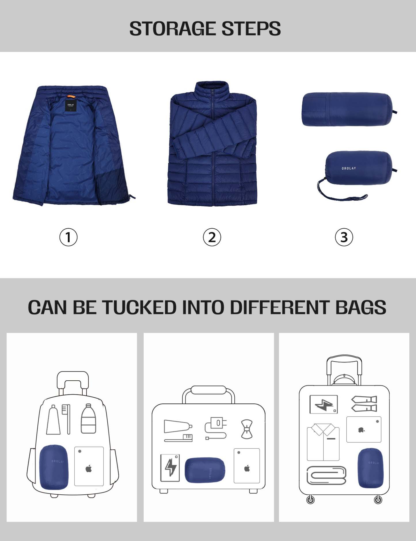 Lightweight Quilted Packable Down Jacket