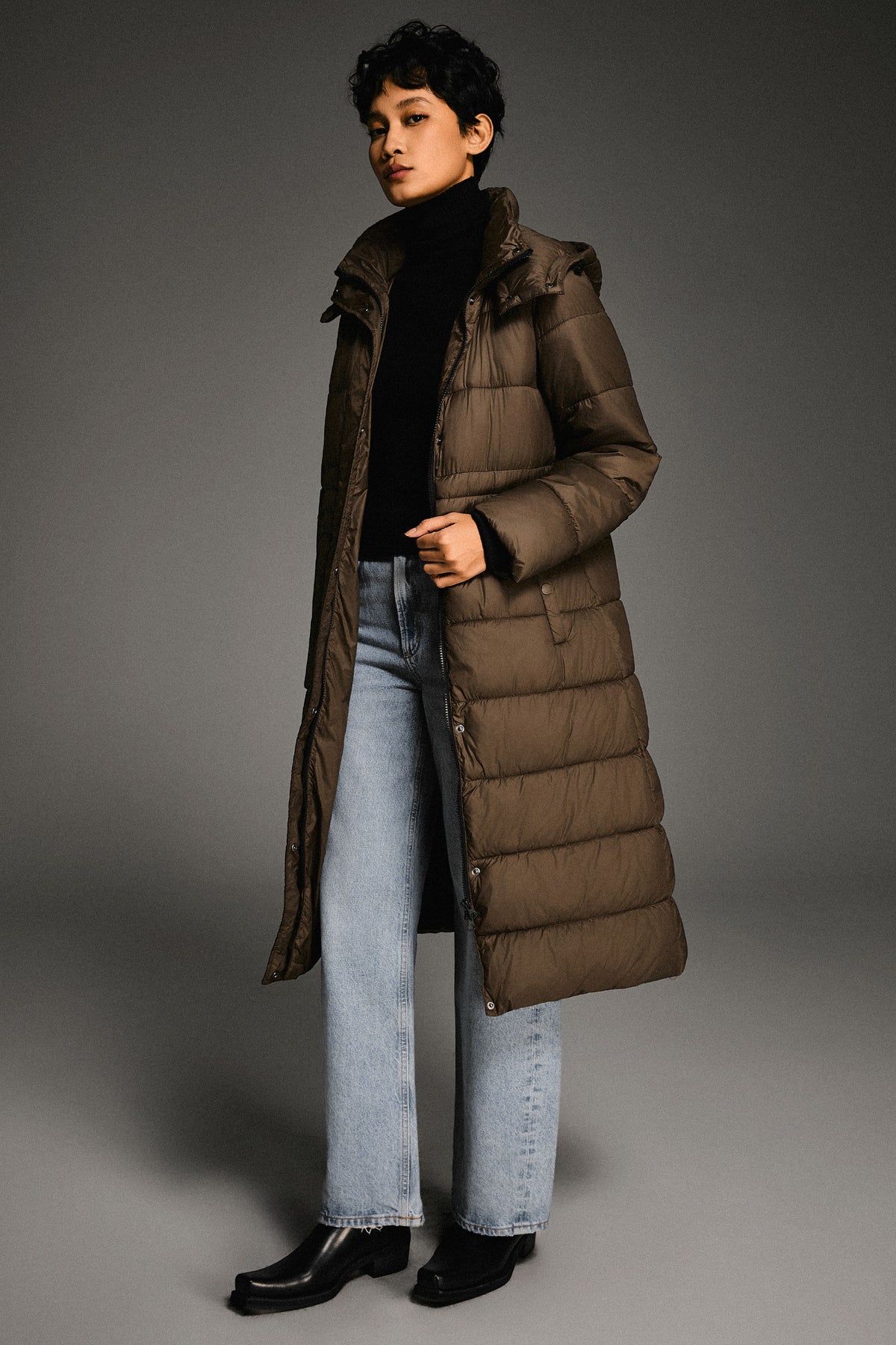 Long Hooded Quilted Lyrella Puffer Jacket