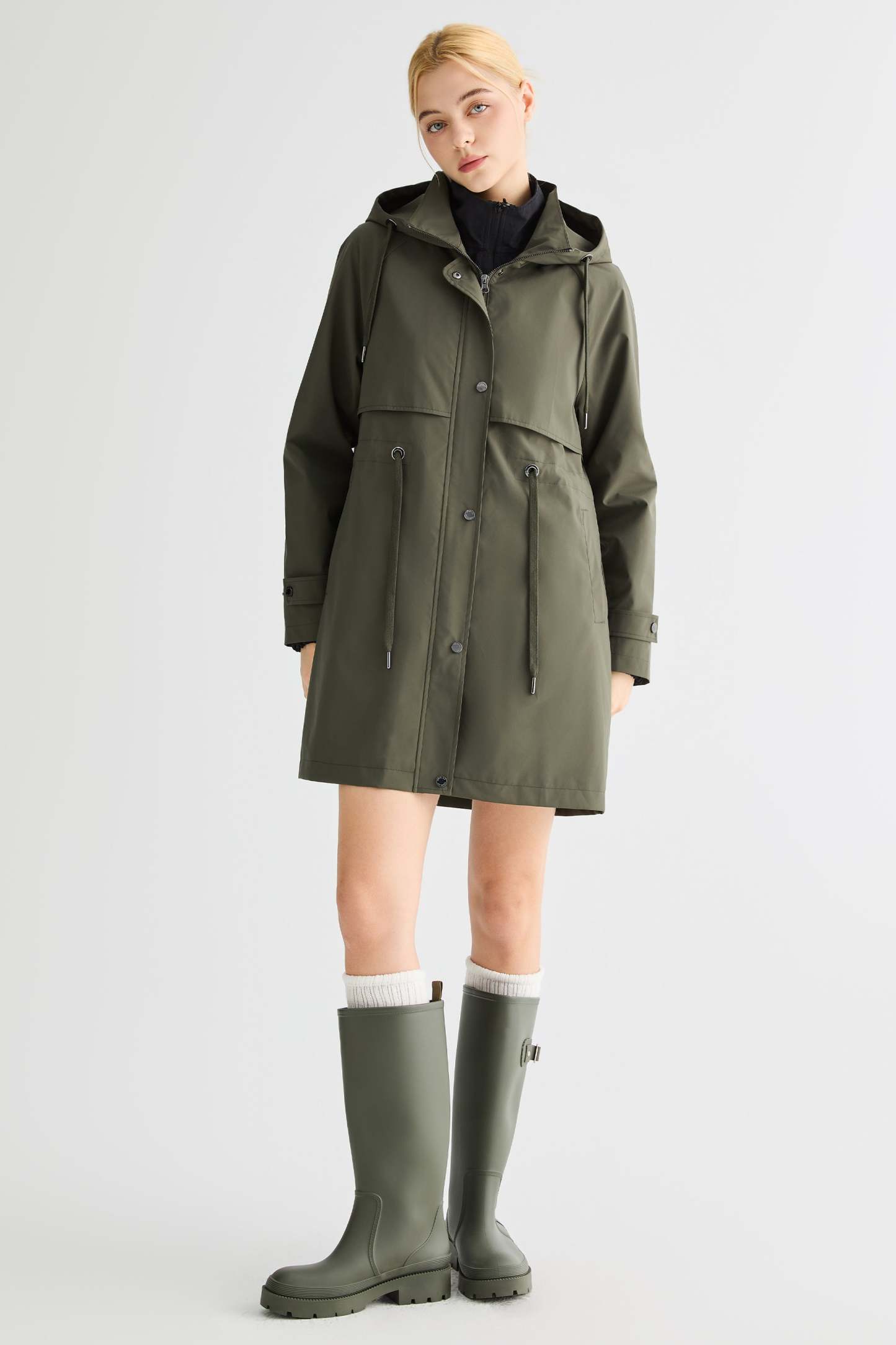 Long Hooded Windbreaker