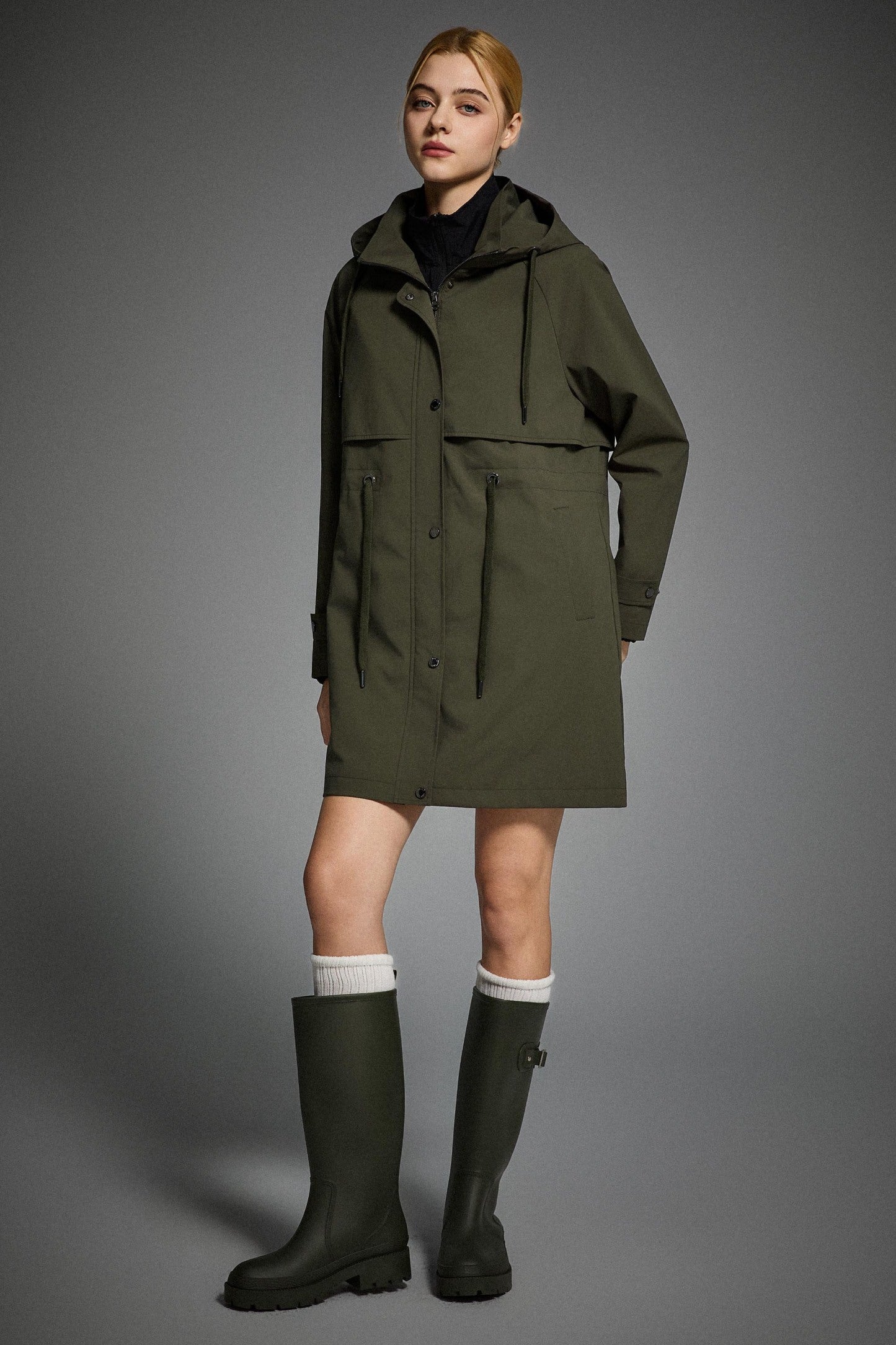 Long Hooded Windbreaker