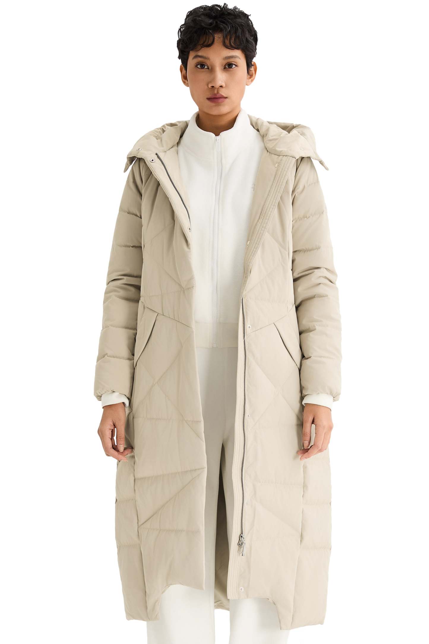 Long Maxi Down Coat with Hood