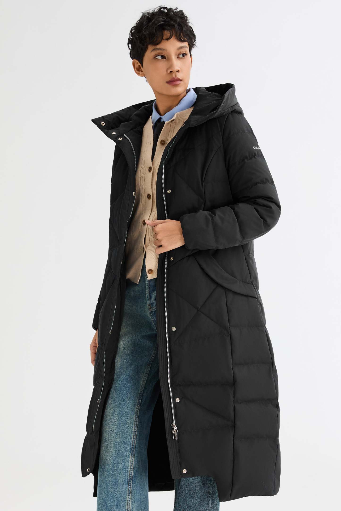 Long Maxi Down Coat with Hood