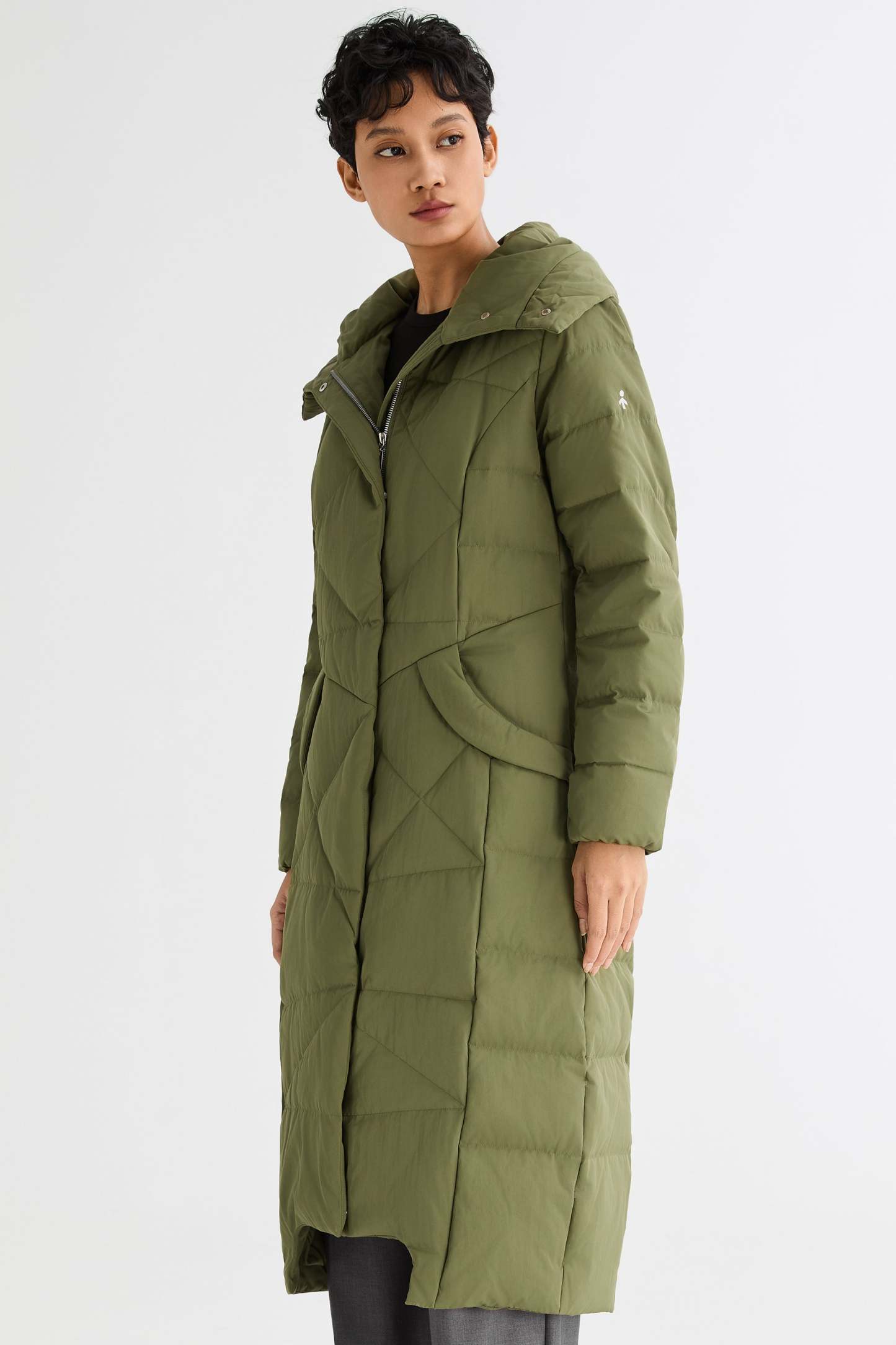 Long Maxi Down Coat with Hood
