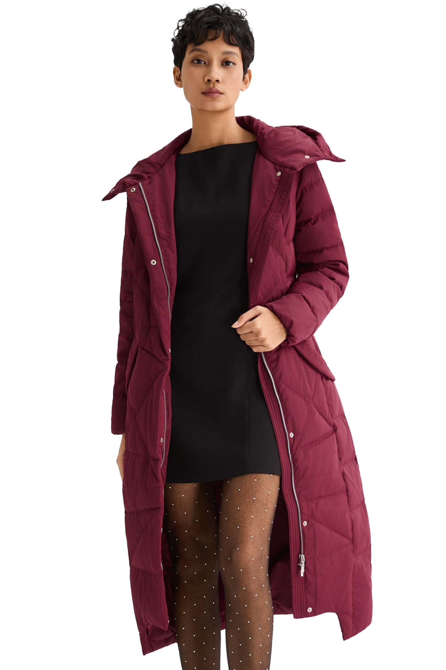 Long Maxi Down Coat with Hood