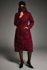 Long Maxi Down Coat with Hood