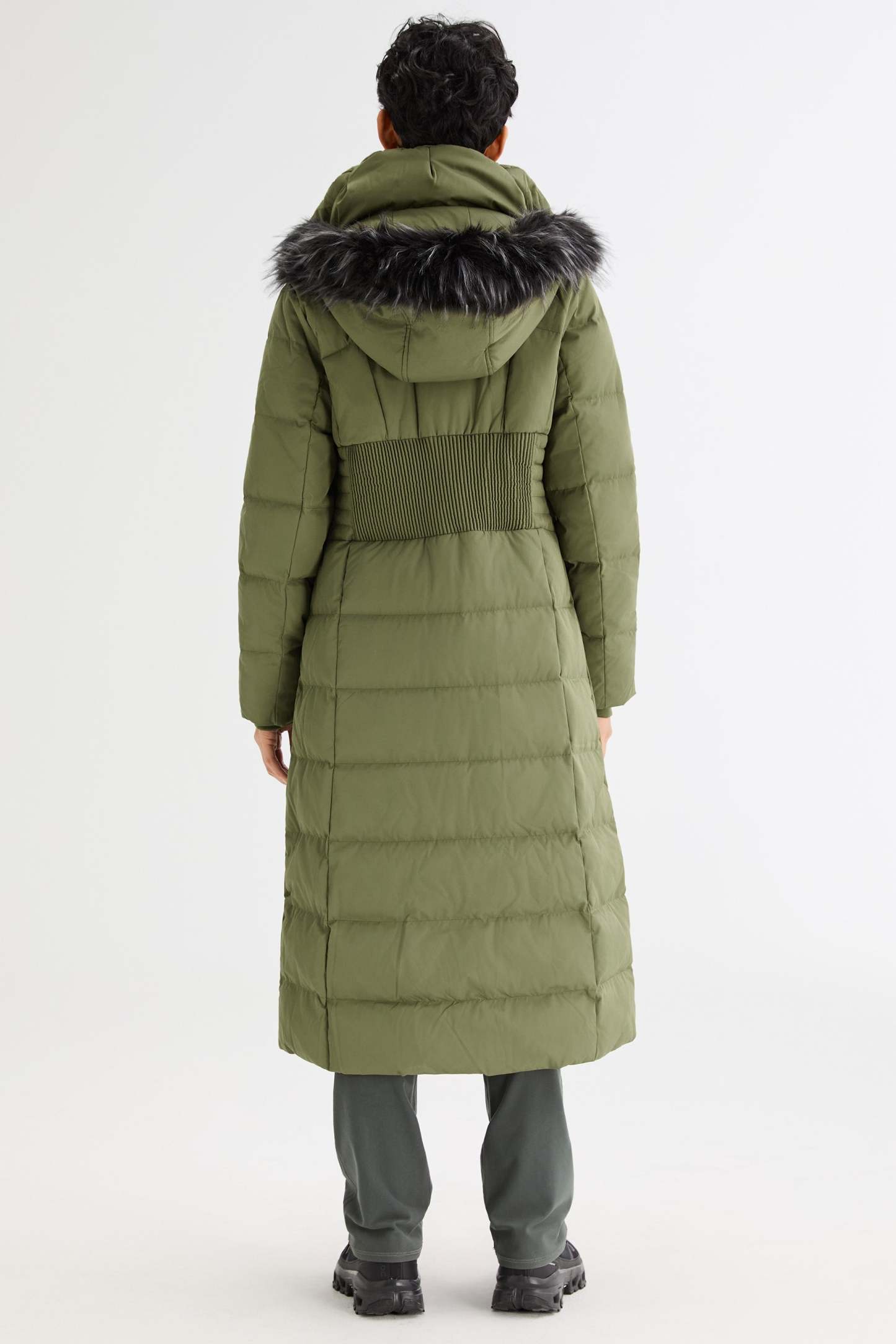 Long Puffer Down Coat with Hood Fur