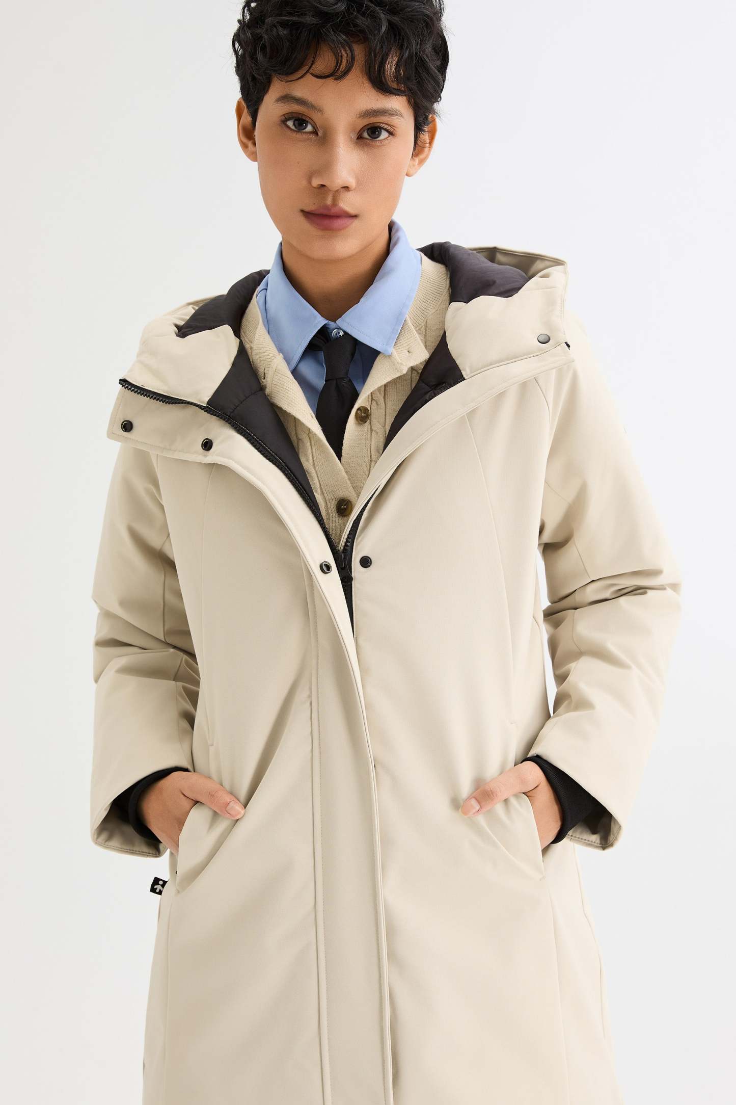 Mid-Length Windproof Parka Coat