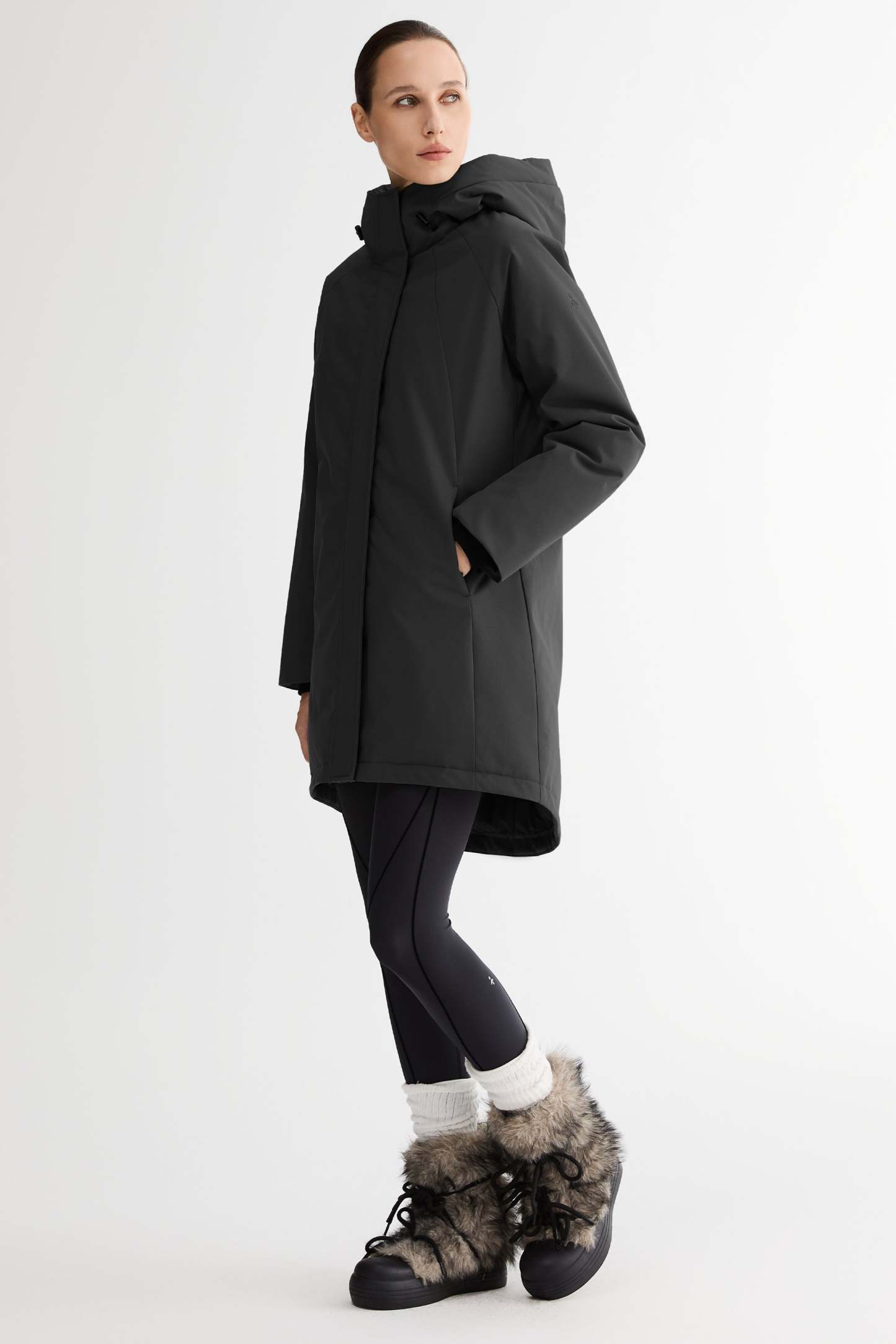 Mid-Length Windproof Parka Coat
