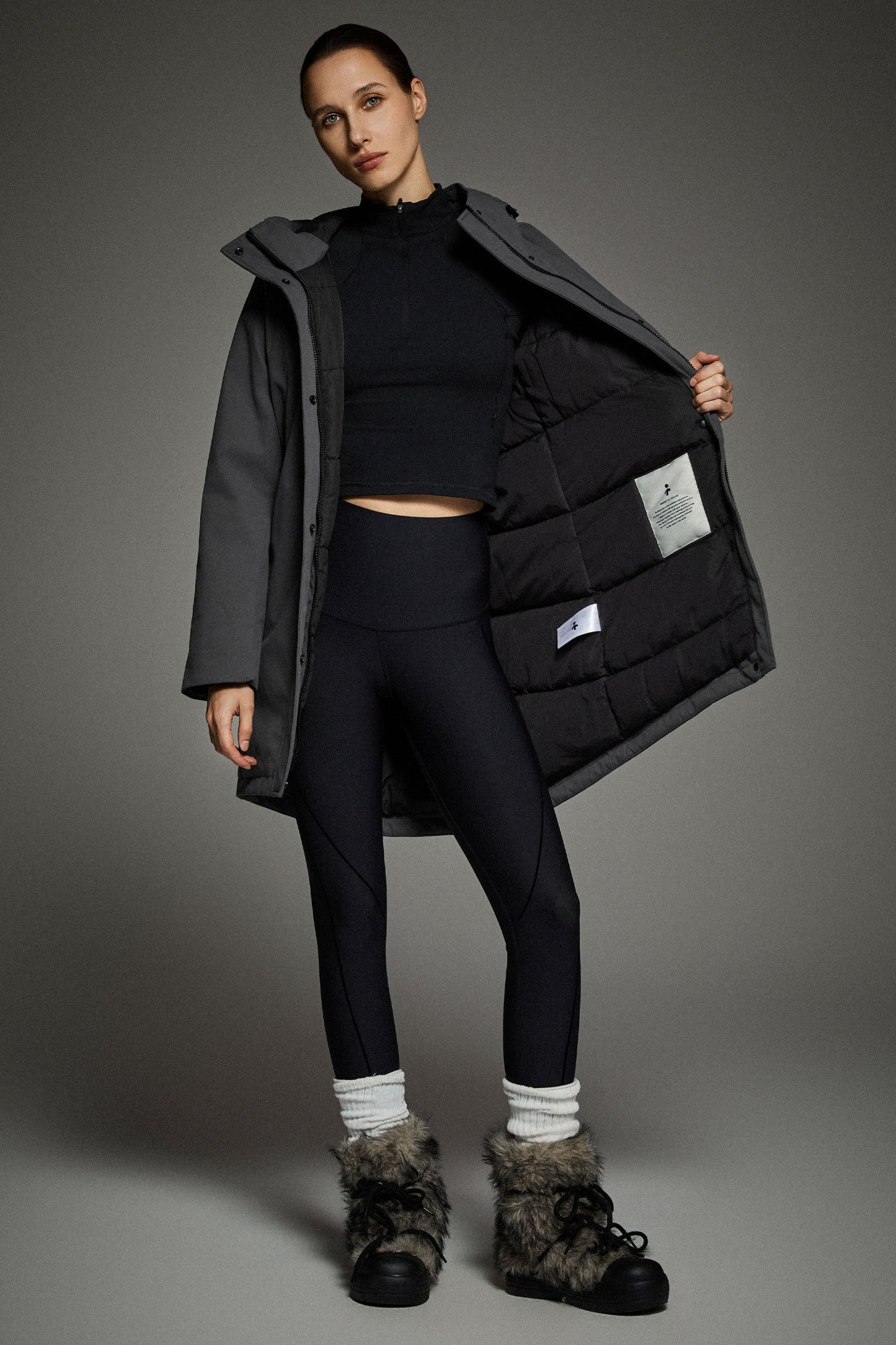 Mid-Length Windproof Parka Coat