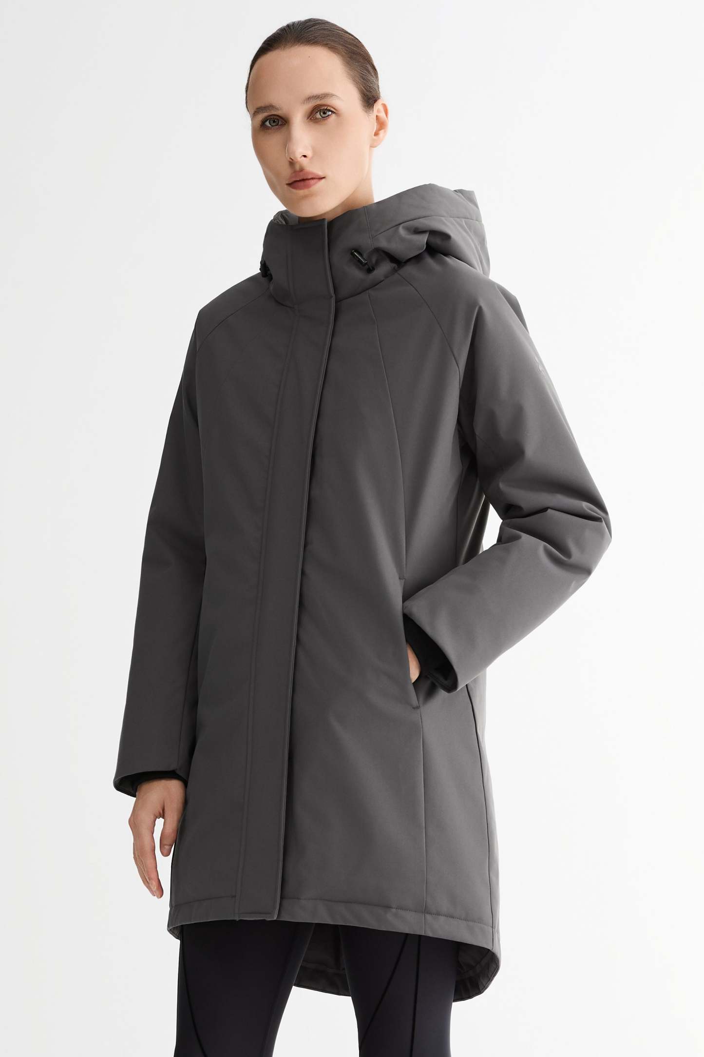 Mid-Length Windproof Parka Coat