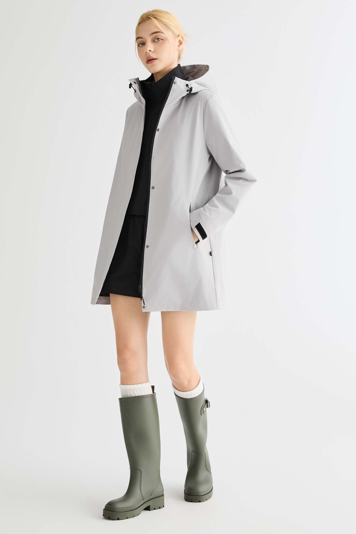 Mid-Length Waterproof Trench Jacket