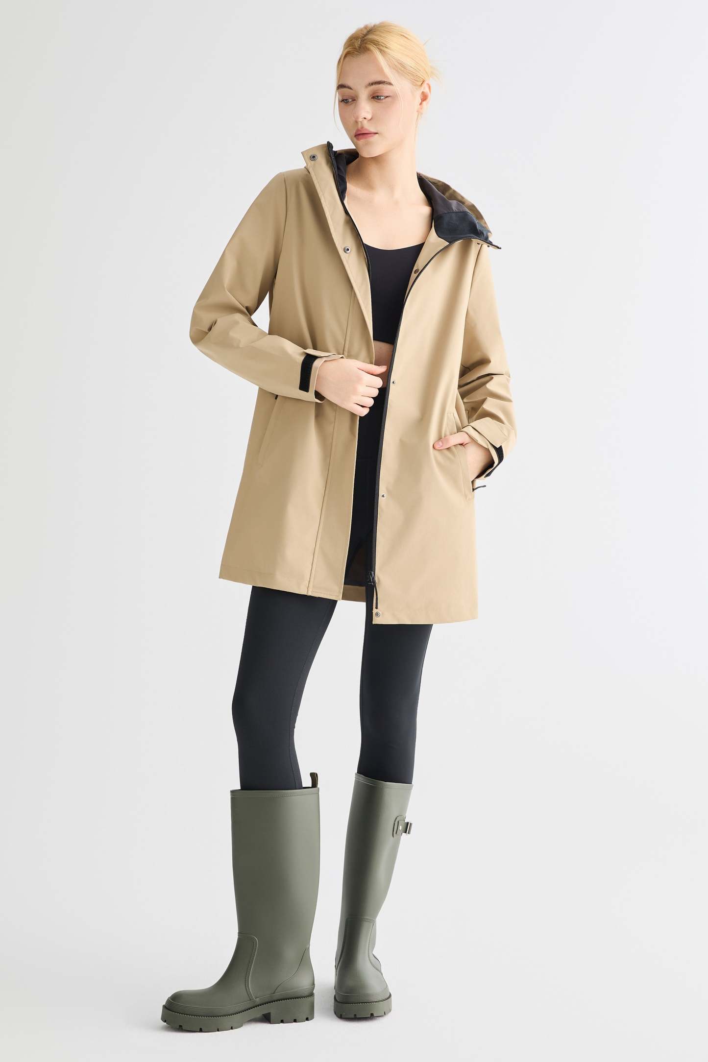 Mid-Length Waterproof Trench Jacket