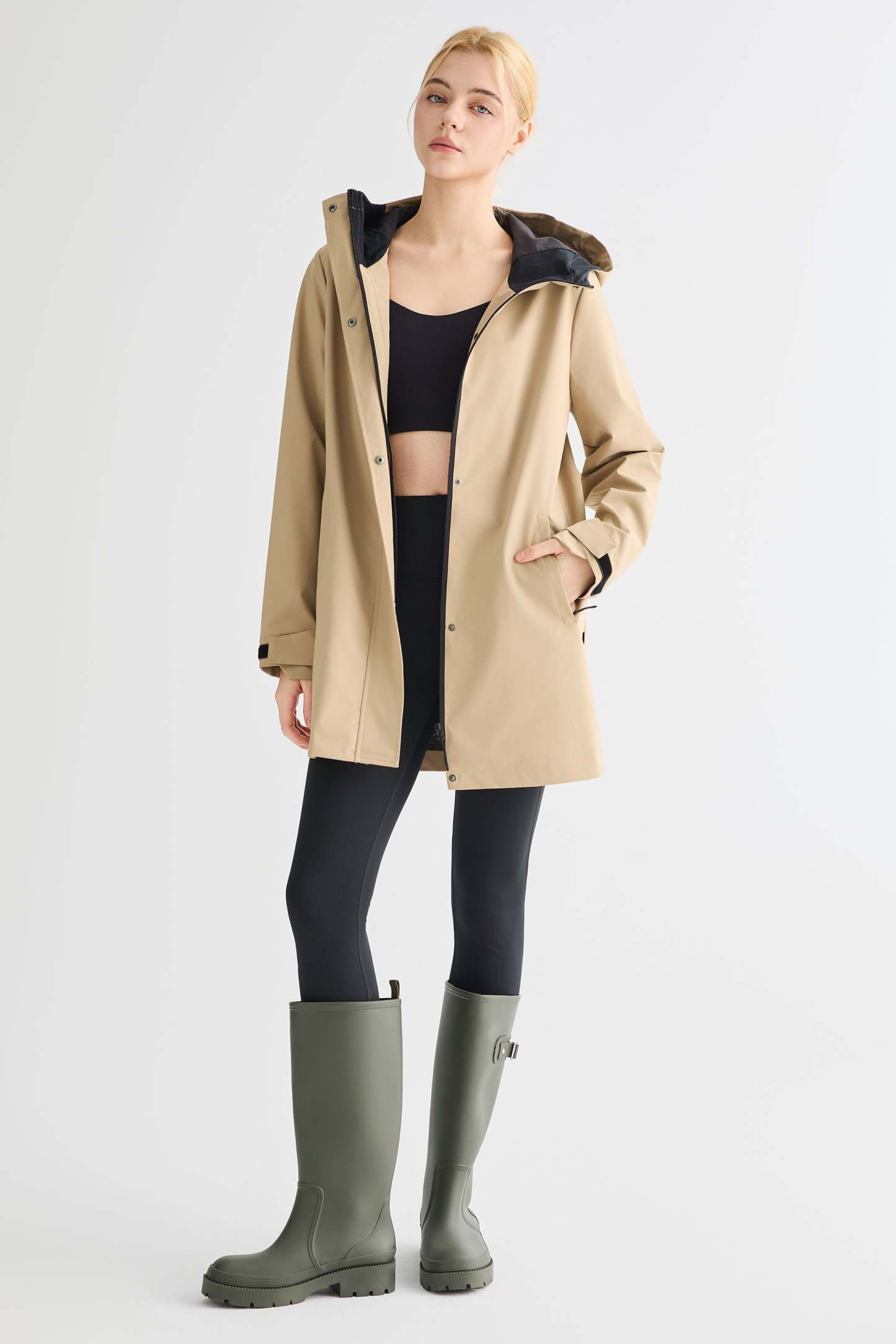 Mid-Length Waterproof Trench Jacket