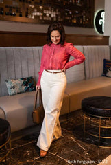 Odilia Mid Rise Straight Leg Jeans - Cream