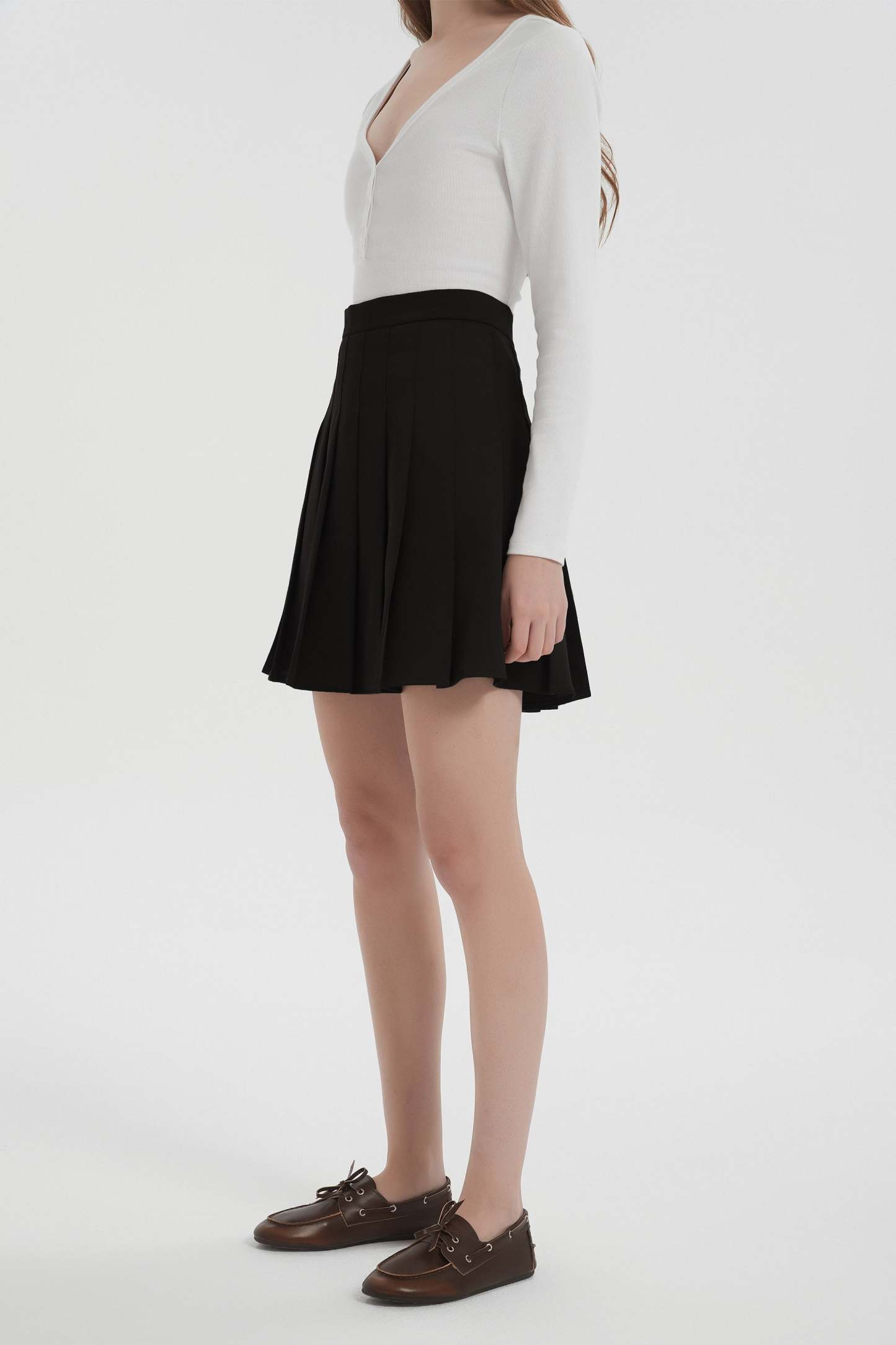 High Waisted Skirts A Line Pleated Skirt
