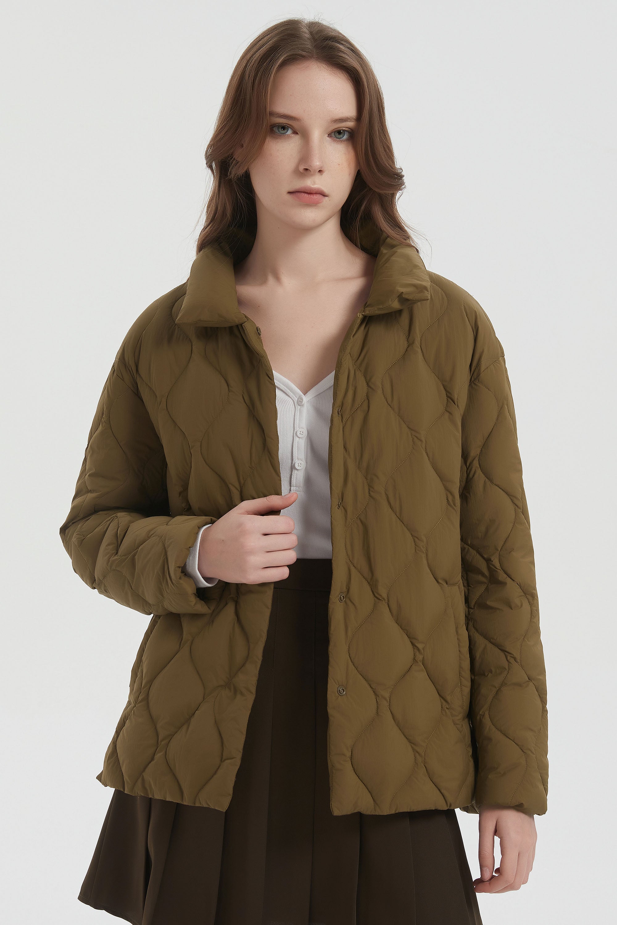 Oversized Down Puffer Jacket Lightweight Quilted