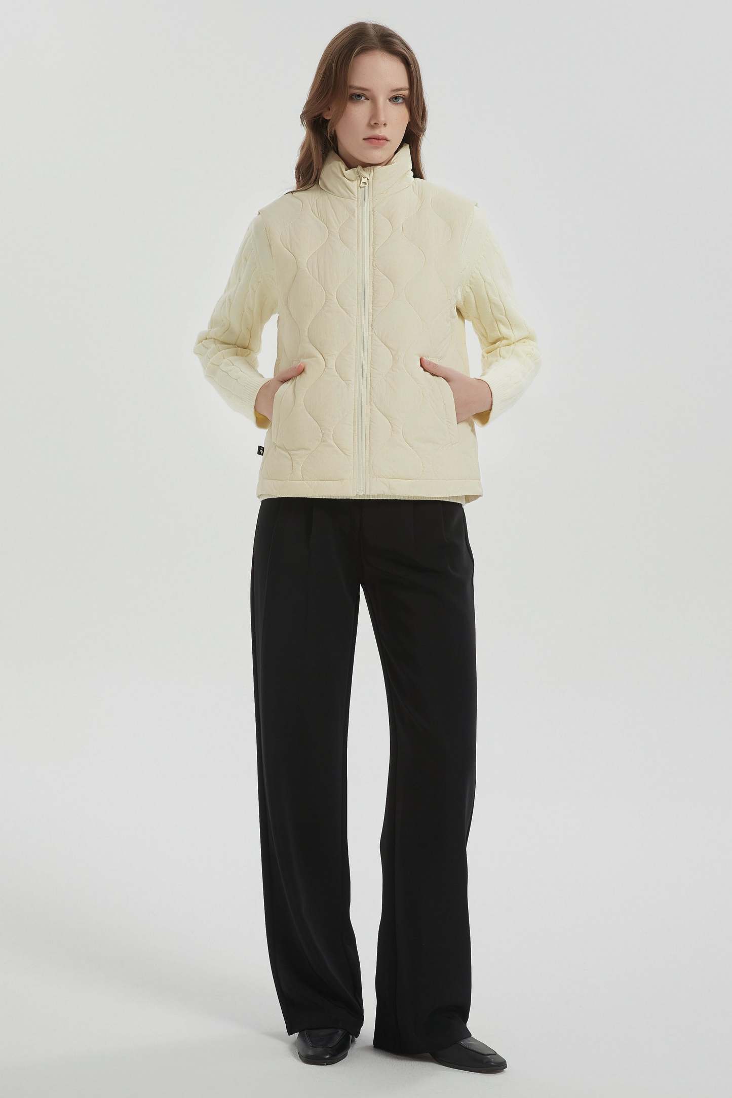 Cropped Down Puffer Vest Zip Up Lightweight