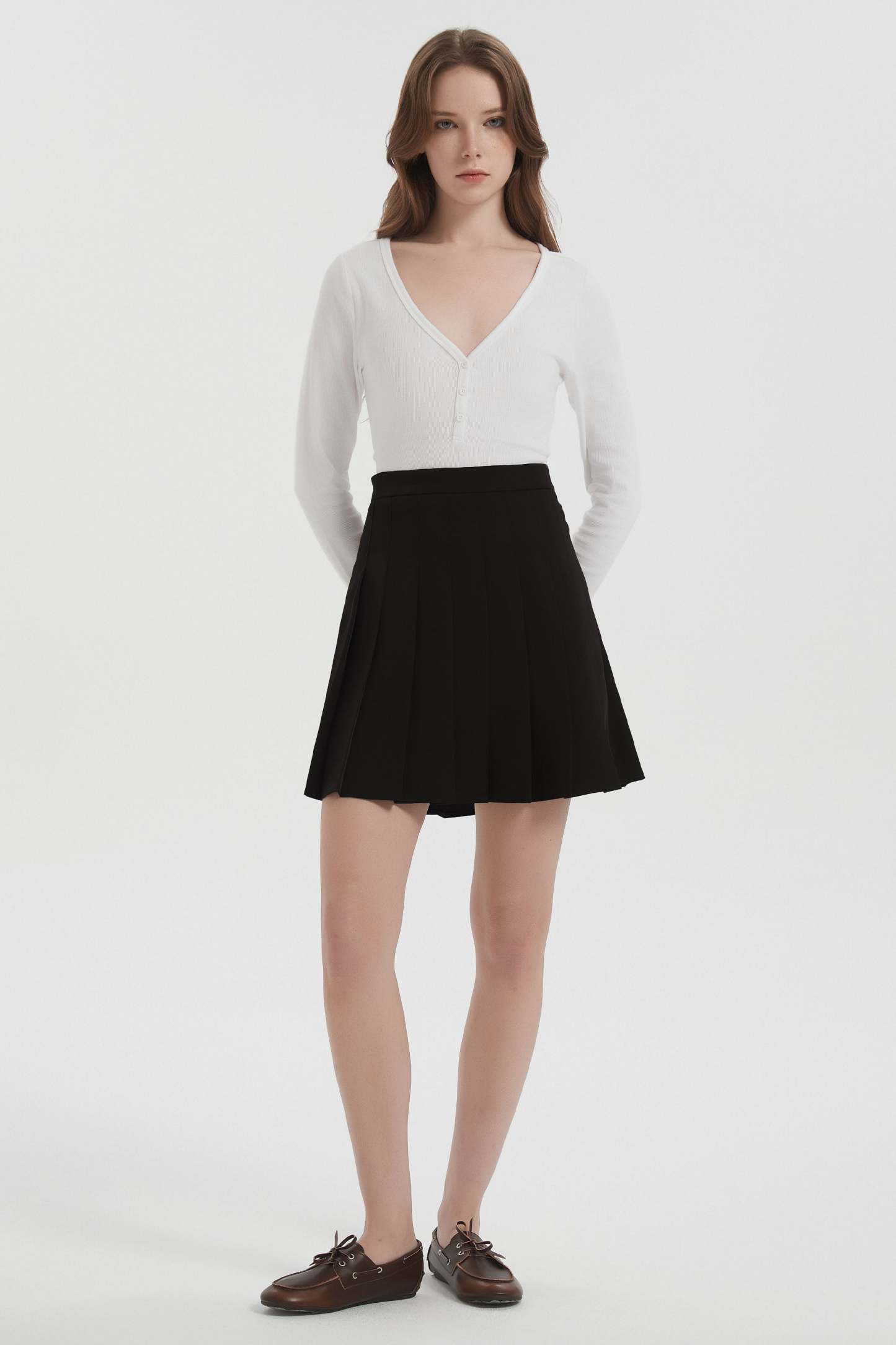 High Waisted Skirts A Line Pleated Skirt