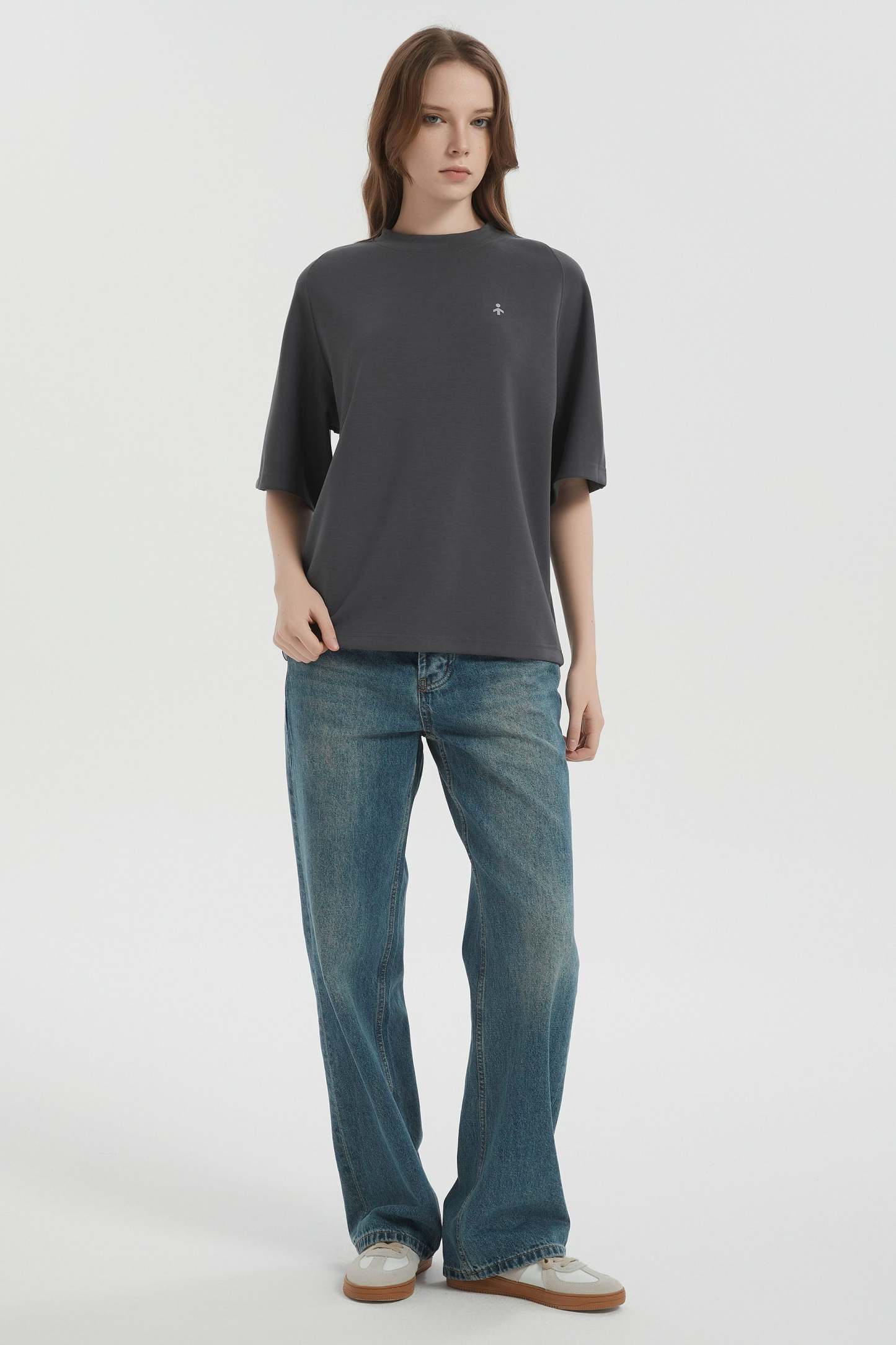 Casual Crew Neck T-Shirt Tops Basic Workout