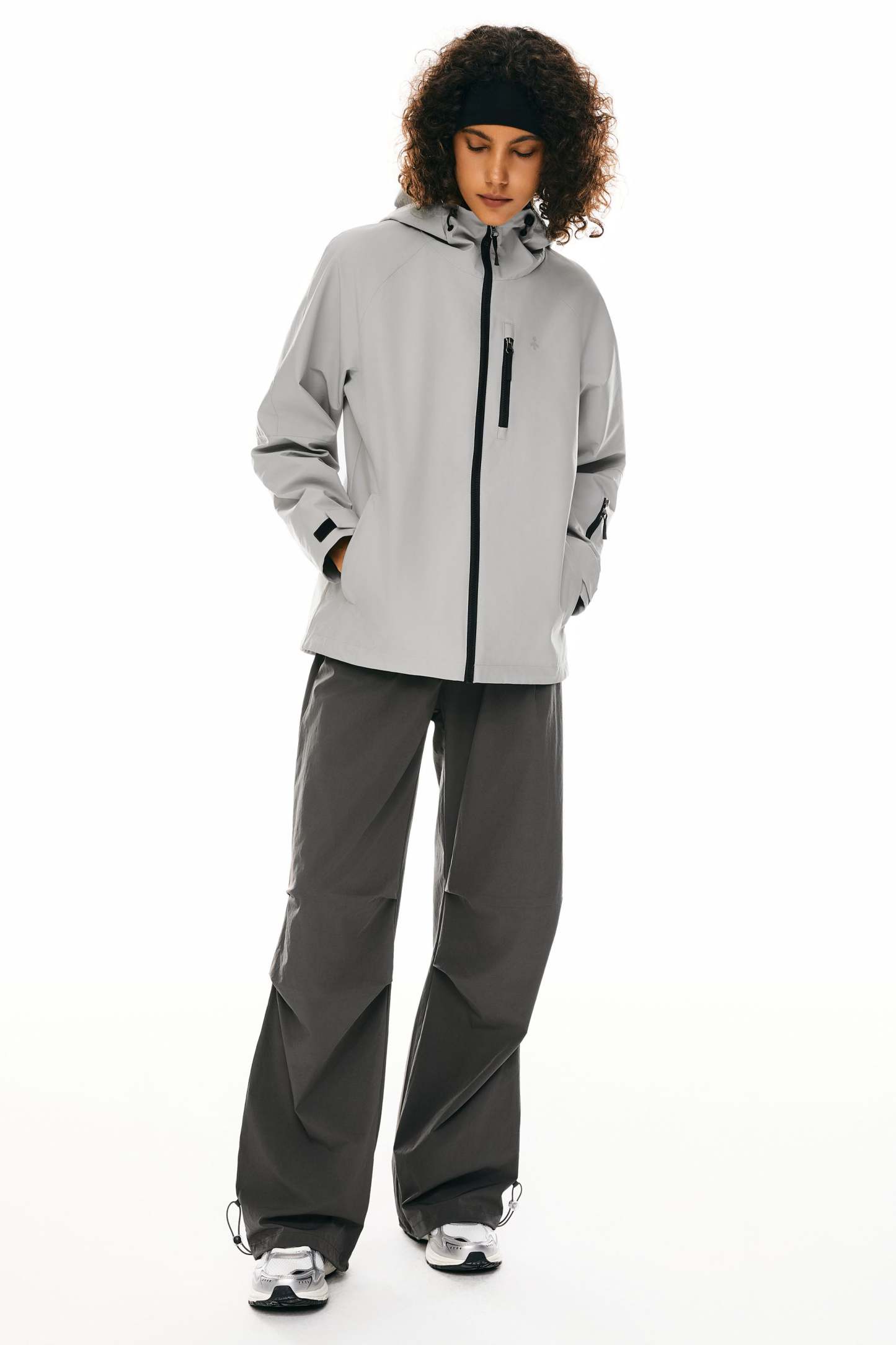 Zip Up Rain Jacket Lightweight Hooded Windbreaker