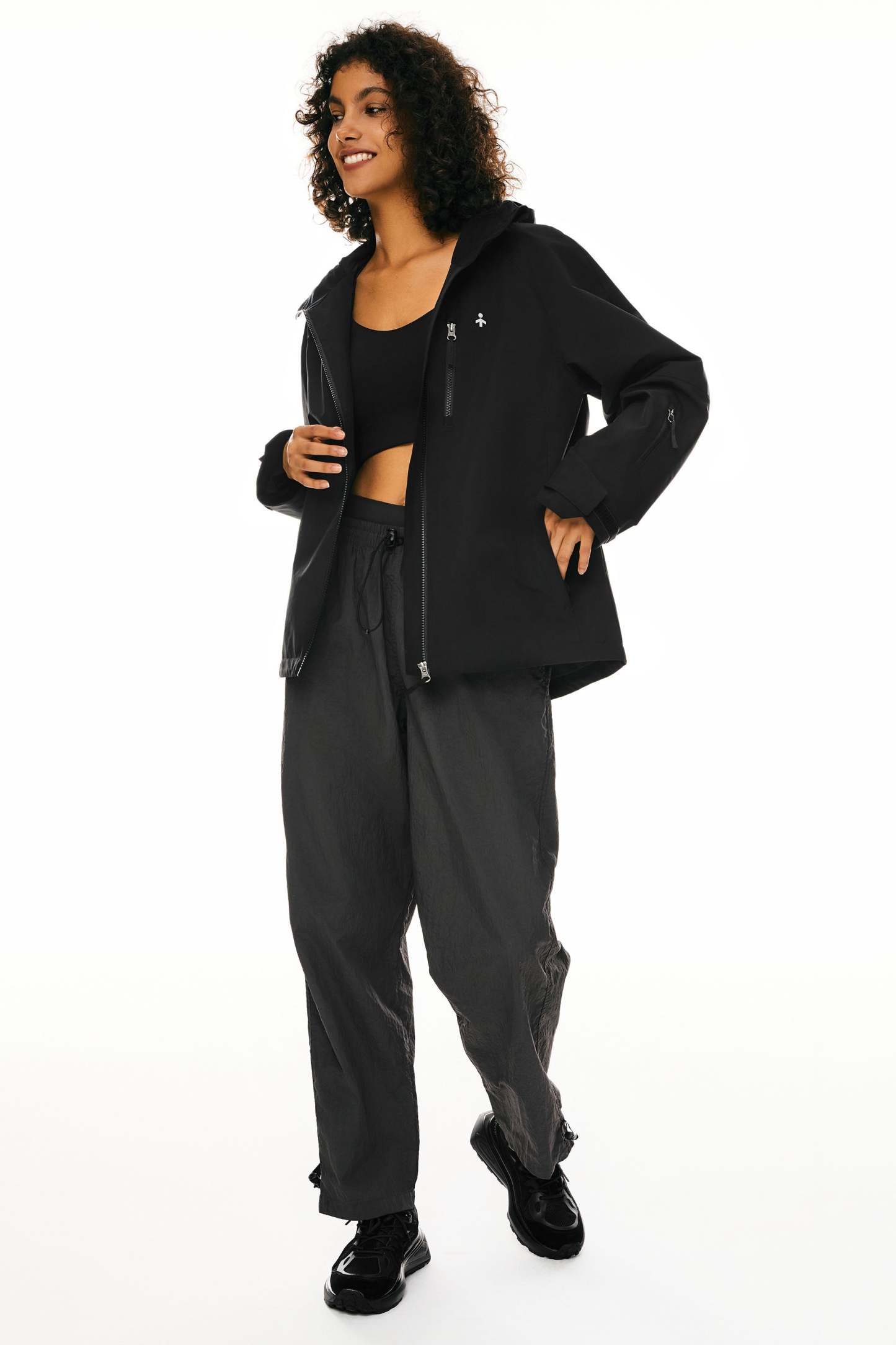 Zip Up Rain Jacket Lightweight Hooded Windbreaker