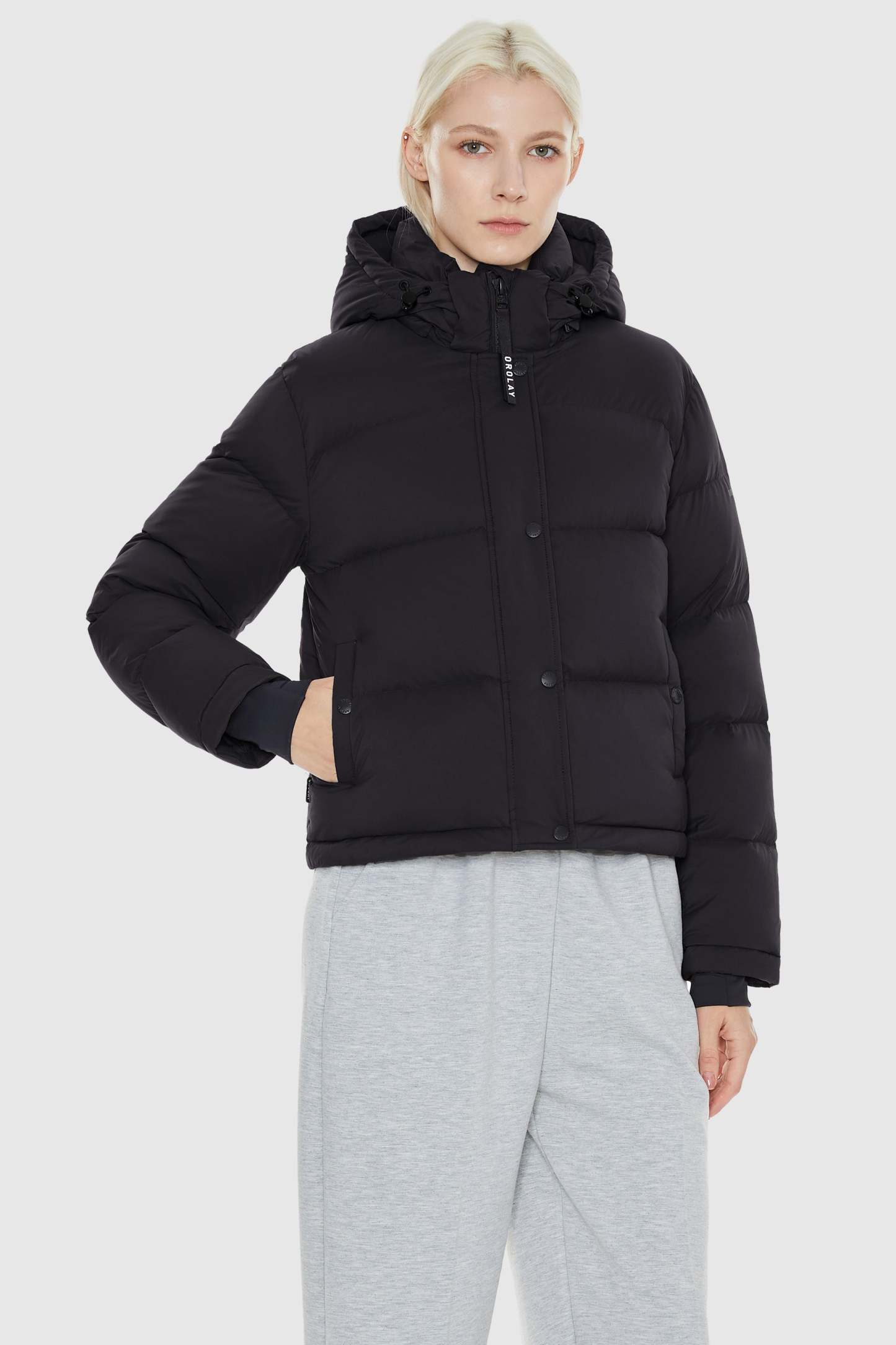 Aurora Cropped Thermal Down Puffer Jacket