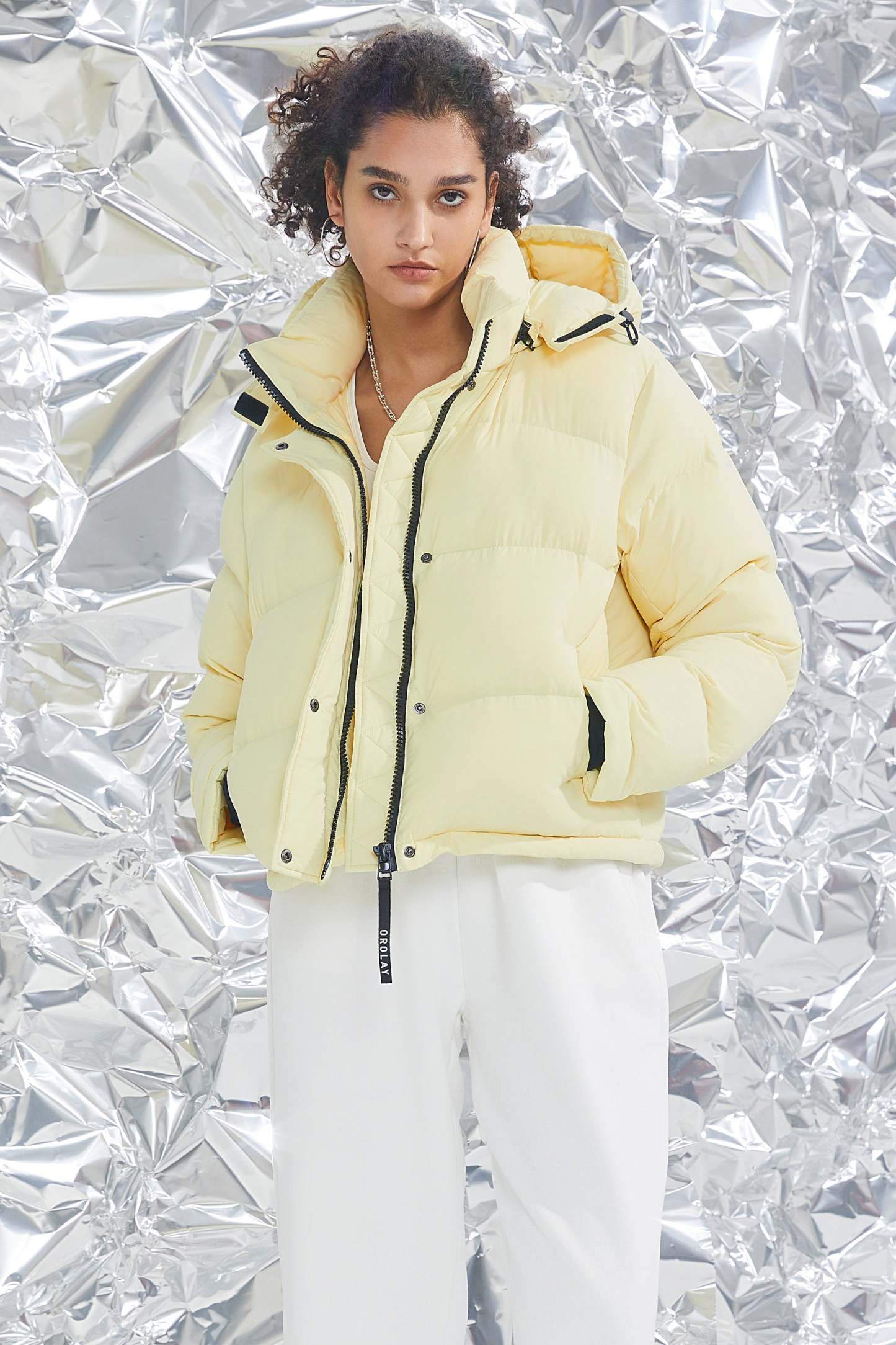 Aurora Cropped Thermal Down Puffer Jacket