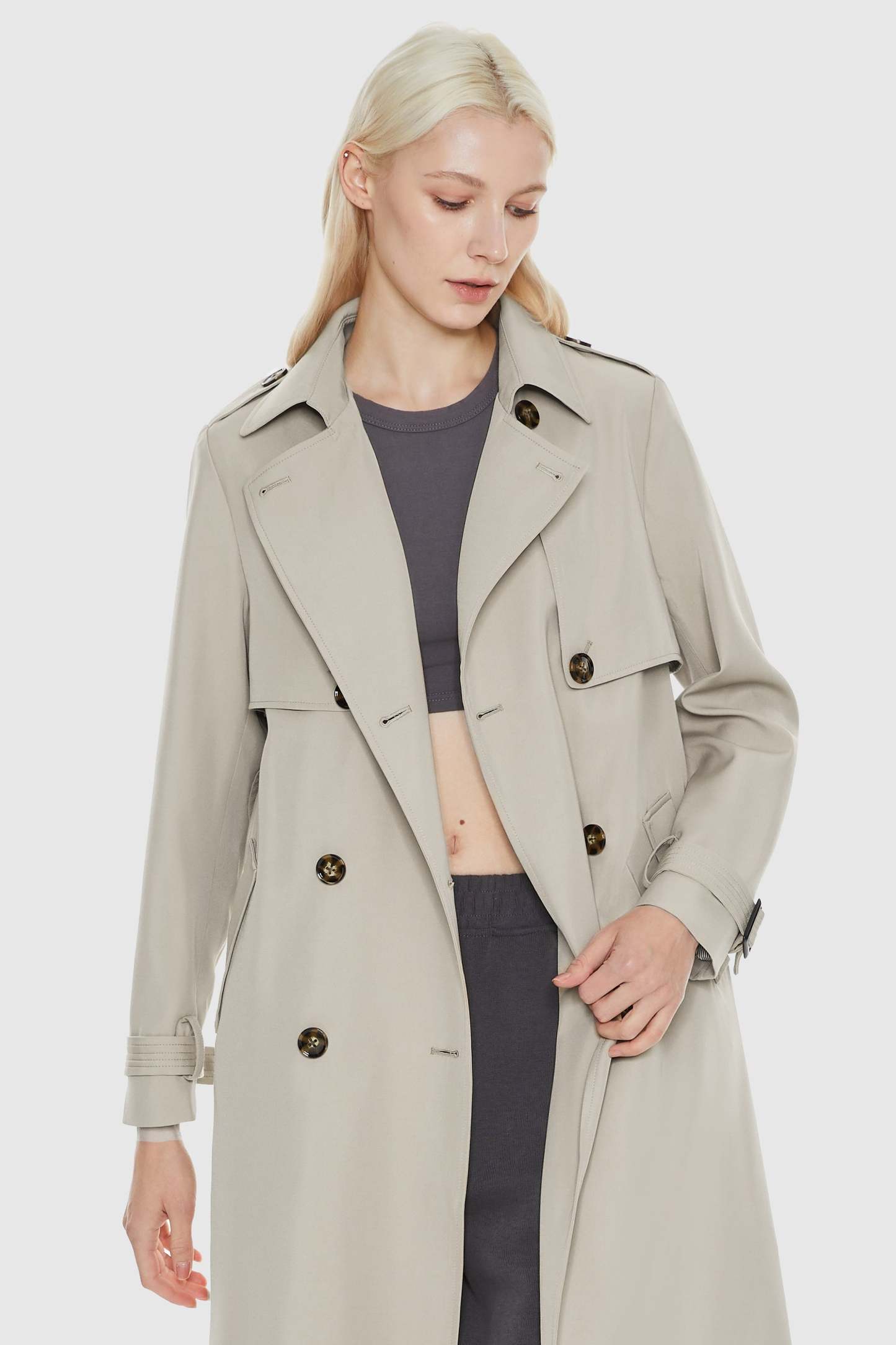 Classic Double-Breasted Lapel Hudson Trench
