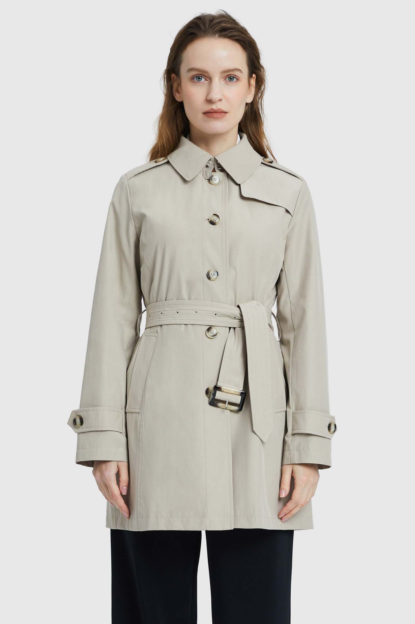 Classic Windproof Belted Hudson Trench