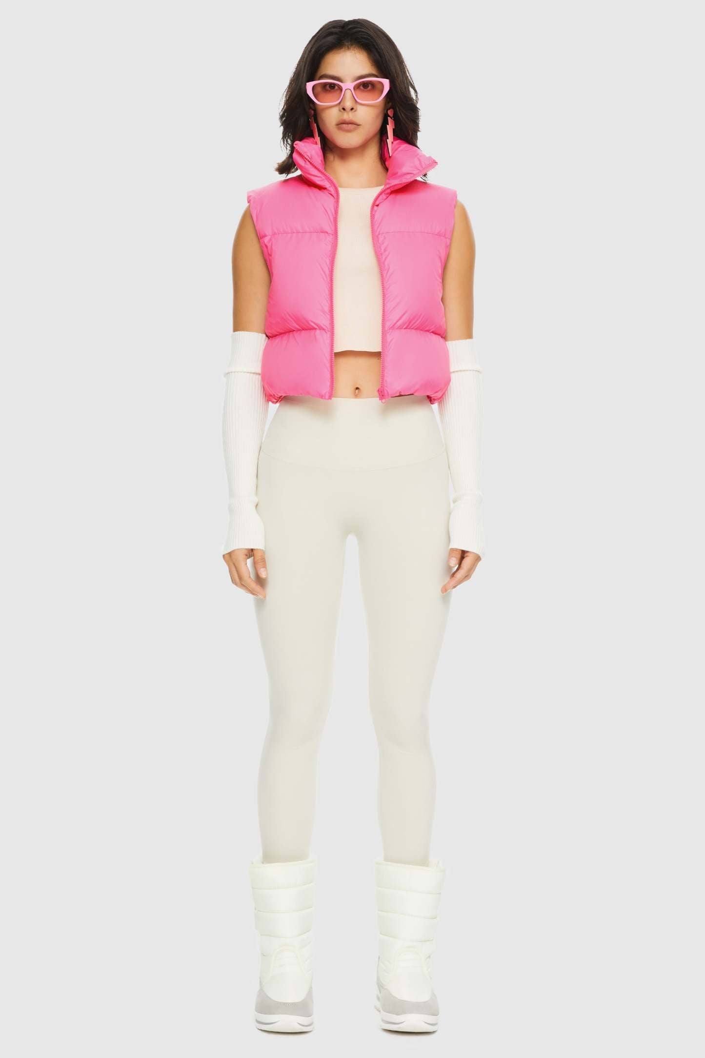 Cropped Puffer Down Vest