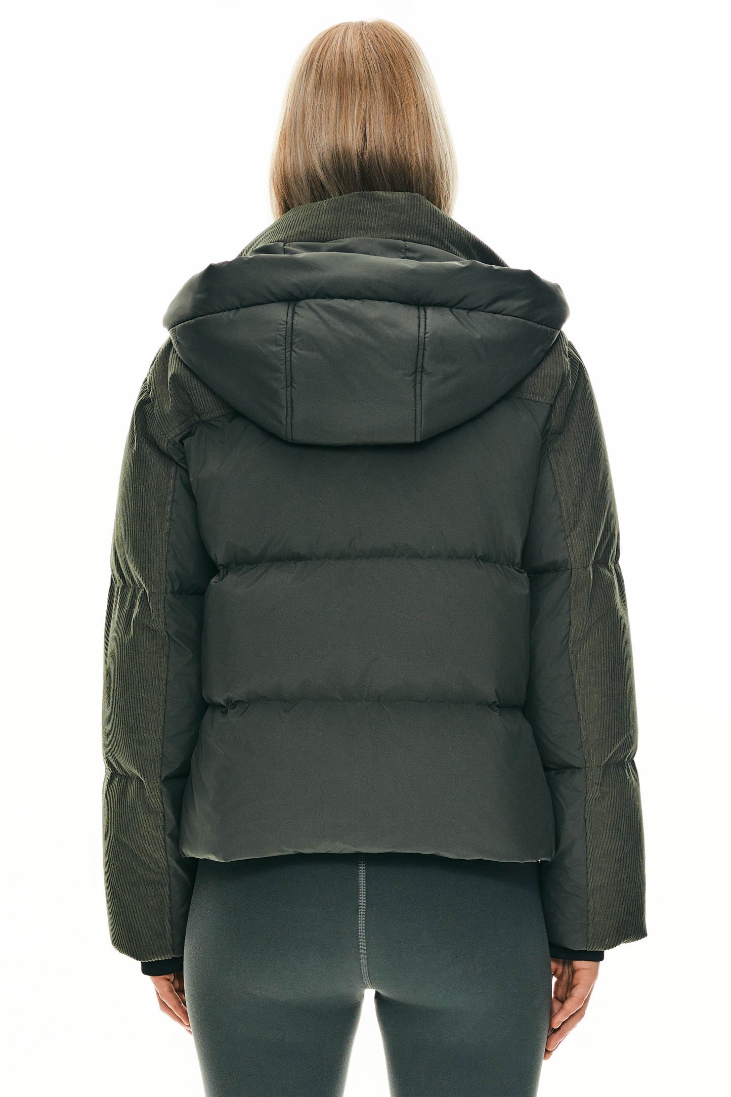Cropped Down Puffer Jacket Winter Hooded