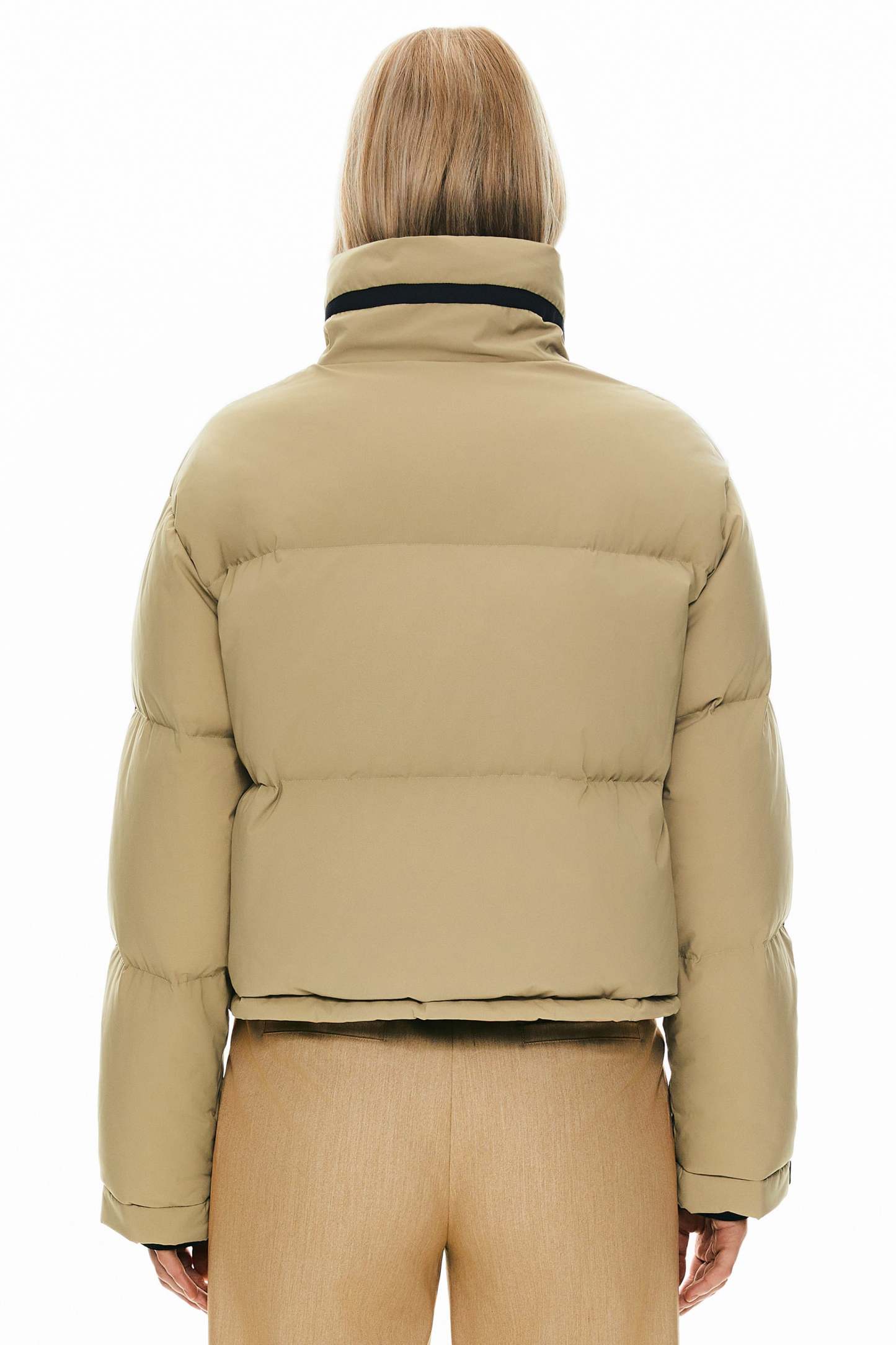 Cropped Quilted Down Puffer Jacket