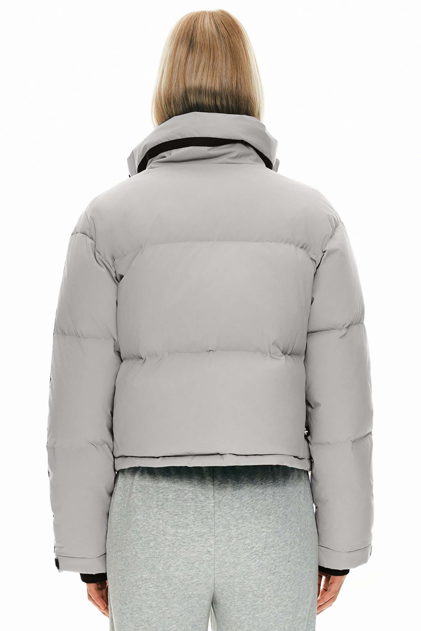Cropped Quilted Down Puffer Jacket