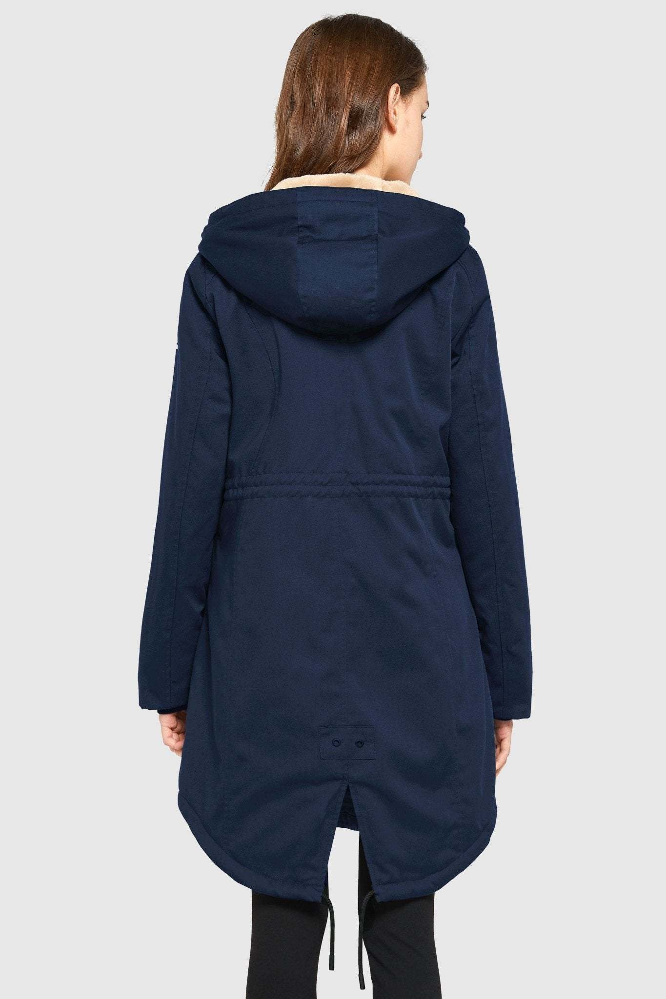 Fleece-Lined Hooded Parka Jacket with Pockets