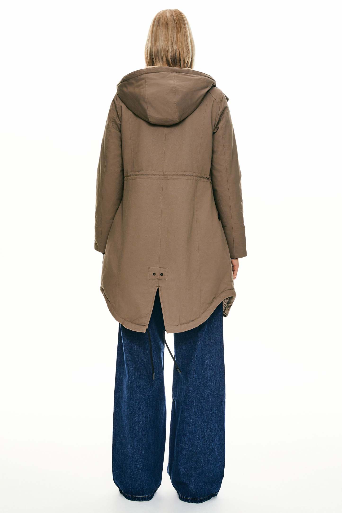 Fleece-Lined Hooded Parka Jacket with Pockets