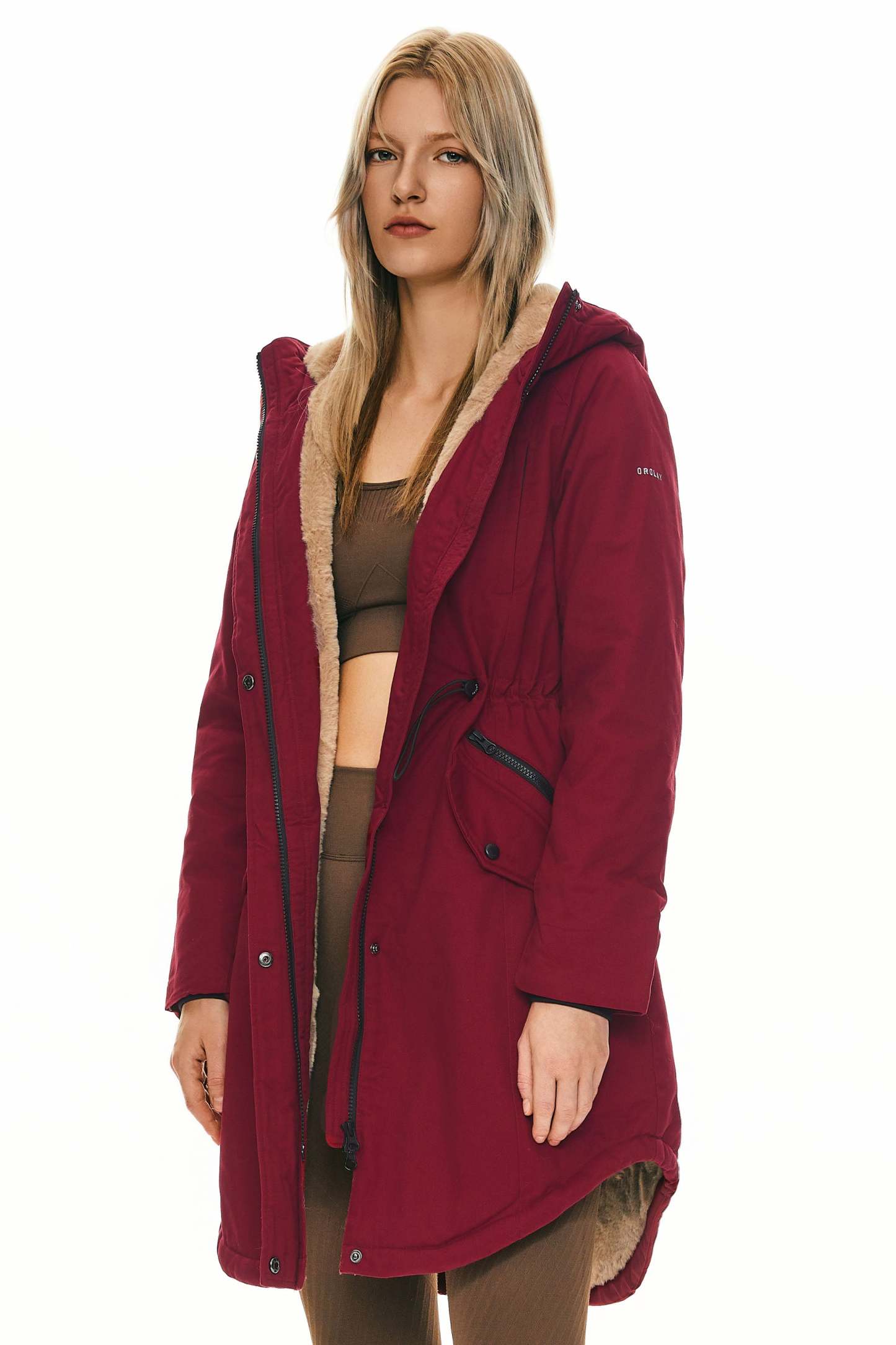 Fleece-Lined Hooded Parka Jacket with Pockets