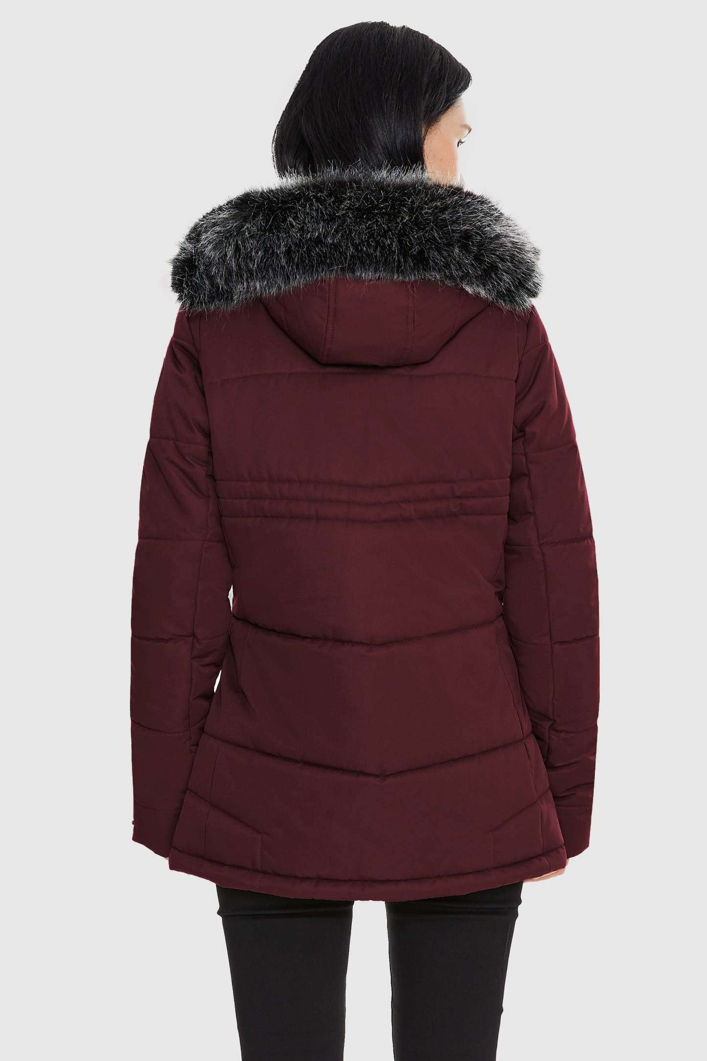 Faux Fur Hooded Mountain Parka Jacket