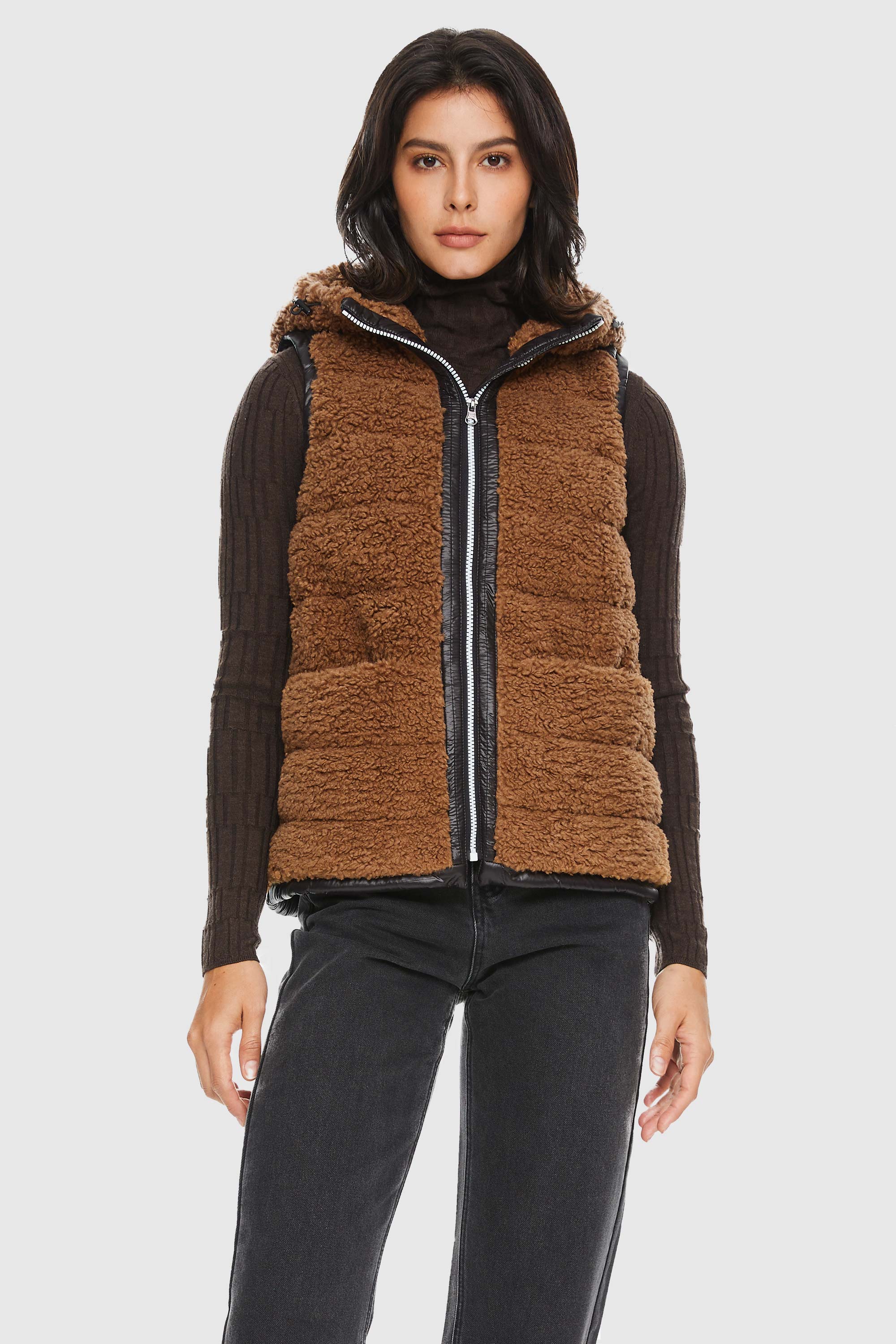Hooded Fleece Down Vest