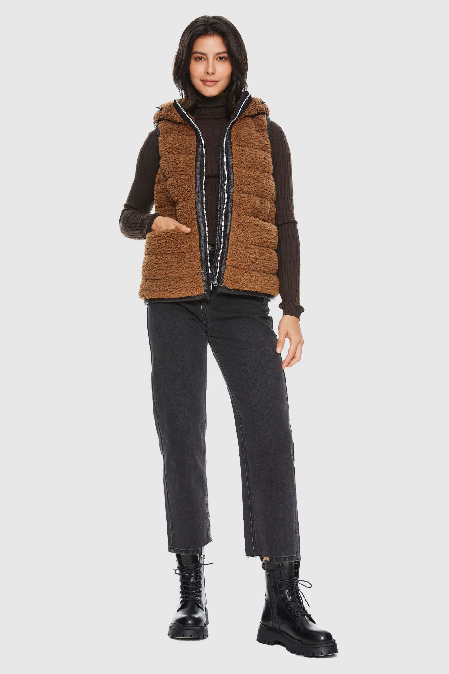 Hooded Fleece Down Vest
