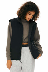 Oversized Fleece Reversible Vest Sherpa with Pockets