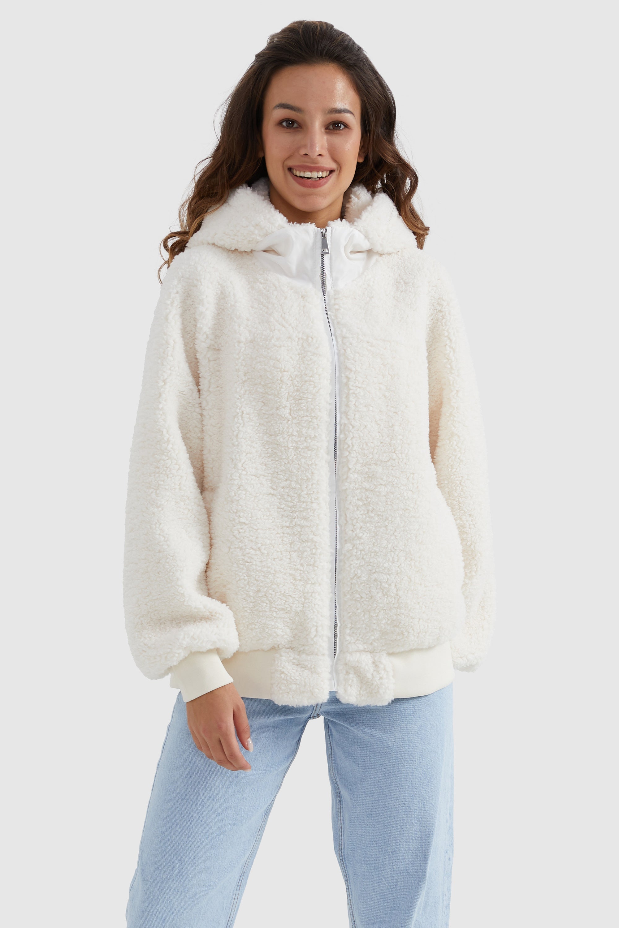 Full-Zip Oversized Fleece Jacket