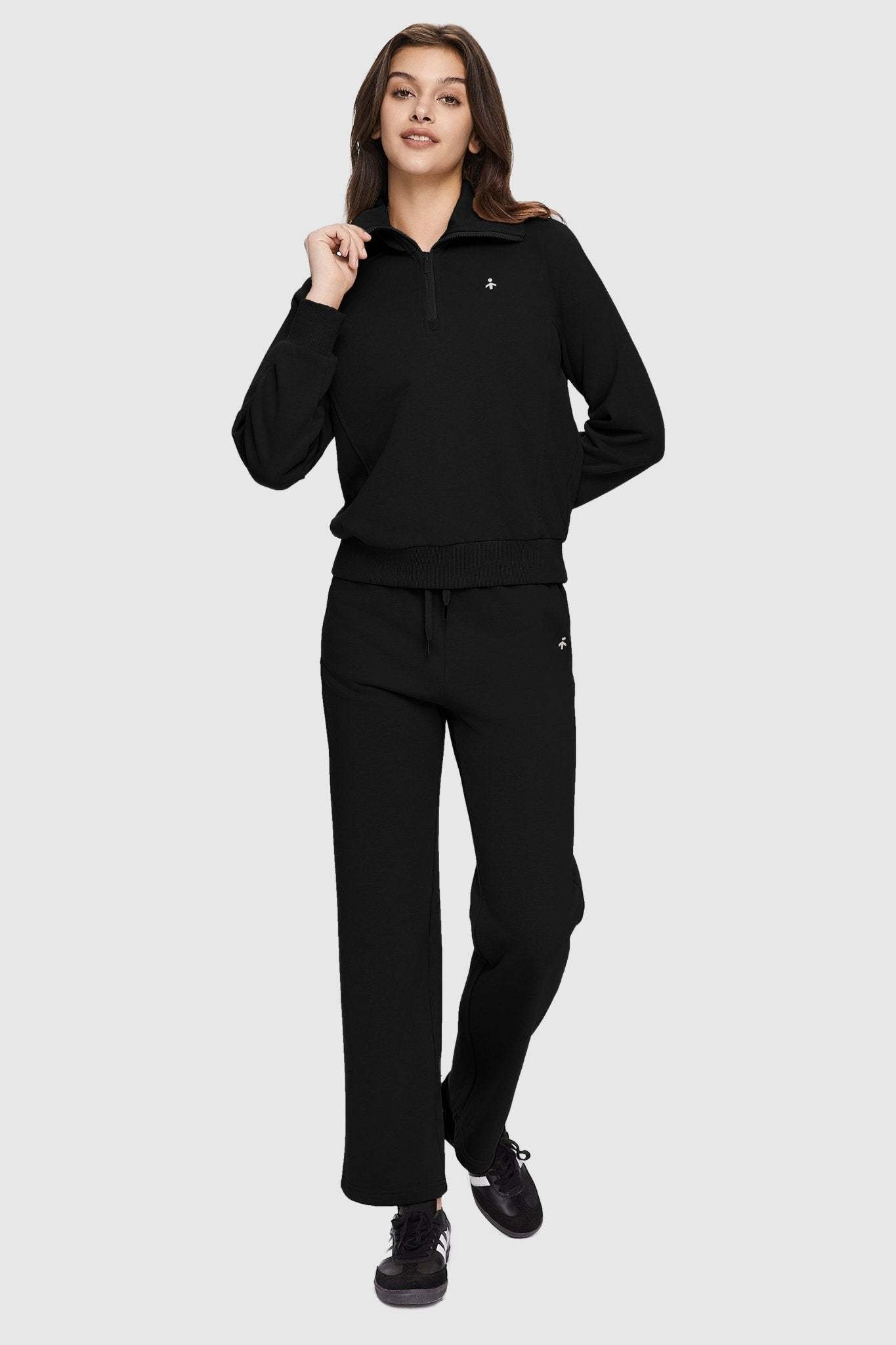 Half-Zip Cropped Sweatshirt